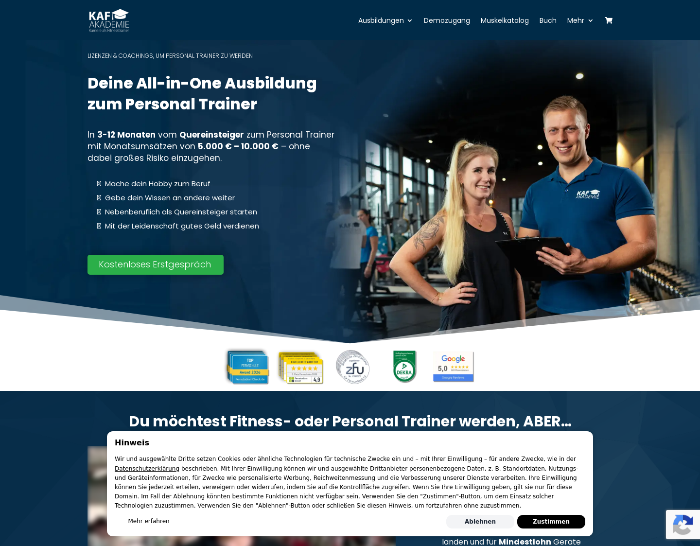 Aktuelle Website-Vorschau von KAF Akademie GmbH