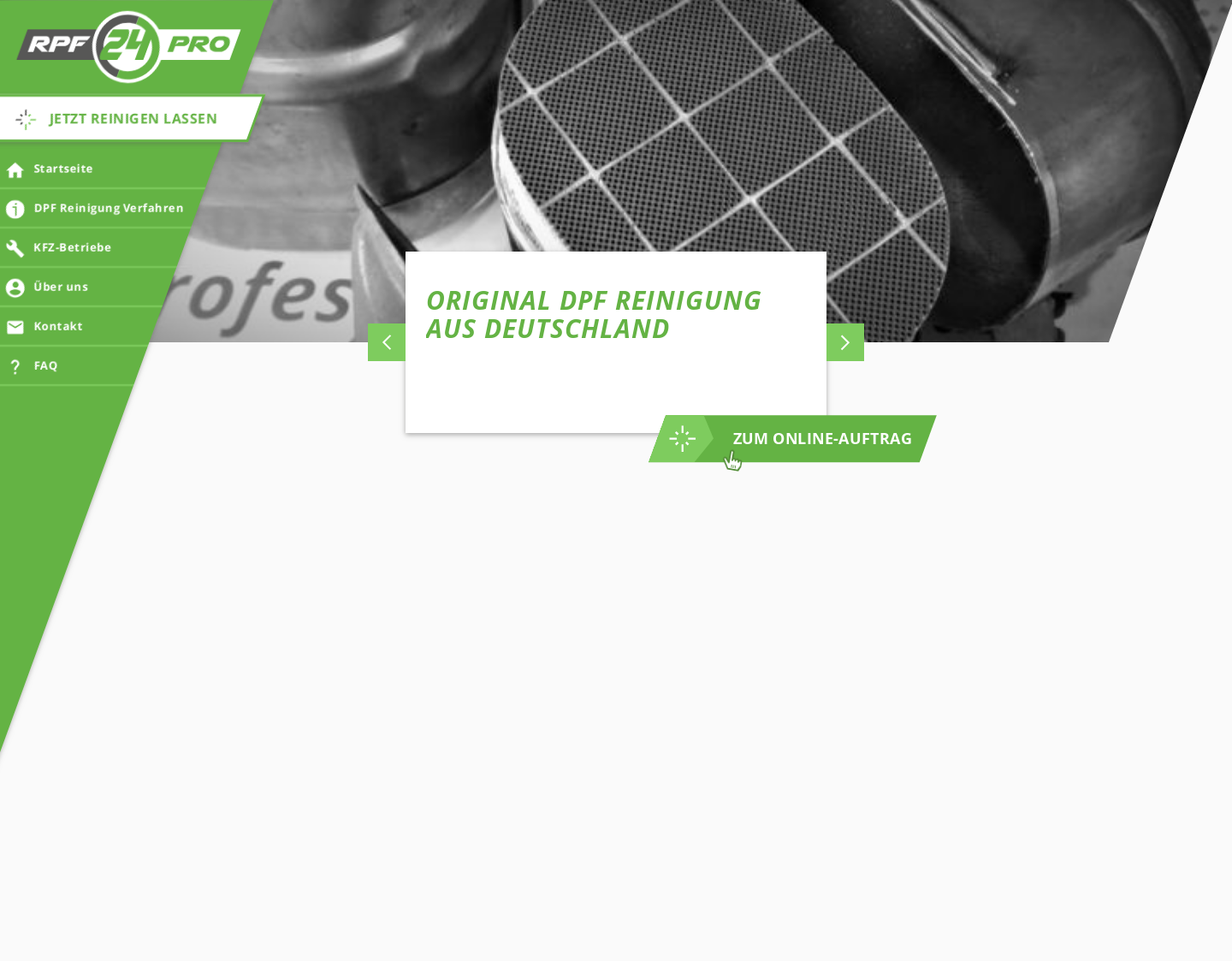 Aktuelle Website-Vorschau von Reinigung von Diesel- und Russpartikelfiltern