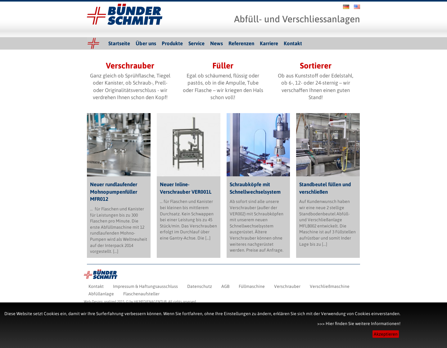 Aktuelle Website-Vorschau von Bünder & Schmitt Maschinenbau GmbH