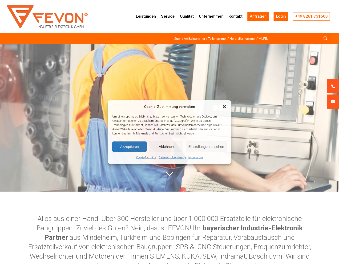 Aktuelle Website-Vorschau von FEVON Industrie-Elektronik GmbH