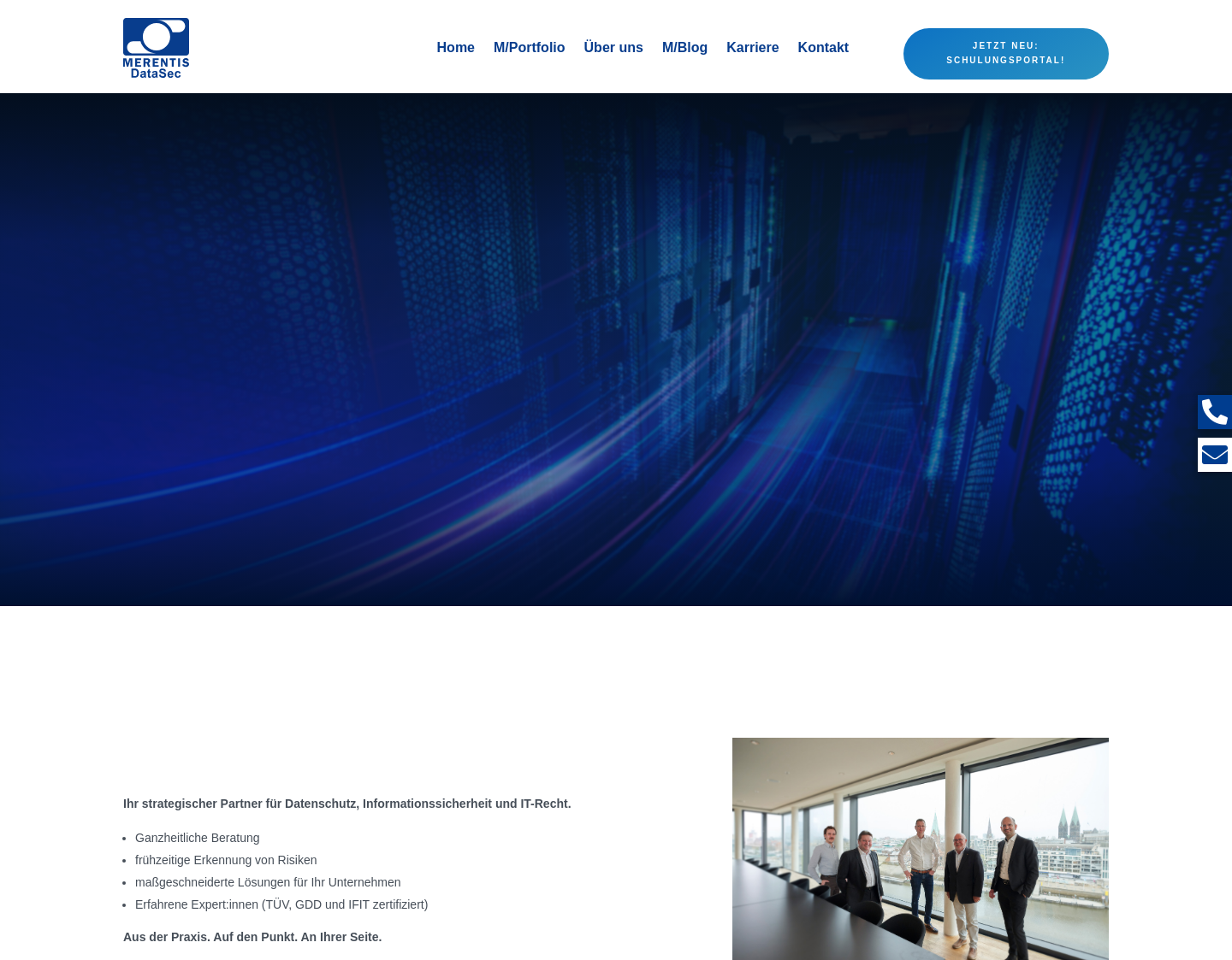 Aktuelle Website-Vorschau von MERENTIS DataSec GmbH