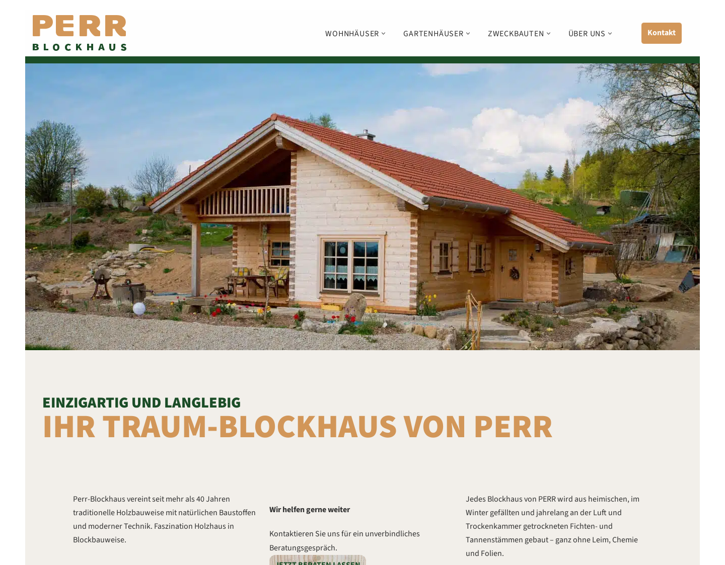 Aktuelle Website-Vorschau von Holzbau PERR GmbH