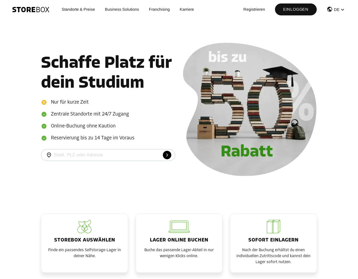 Aktuelle Website-Vorschau von Self Storage in München