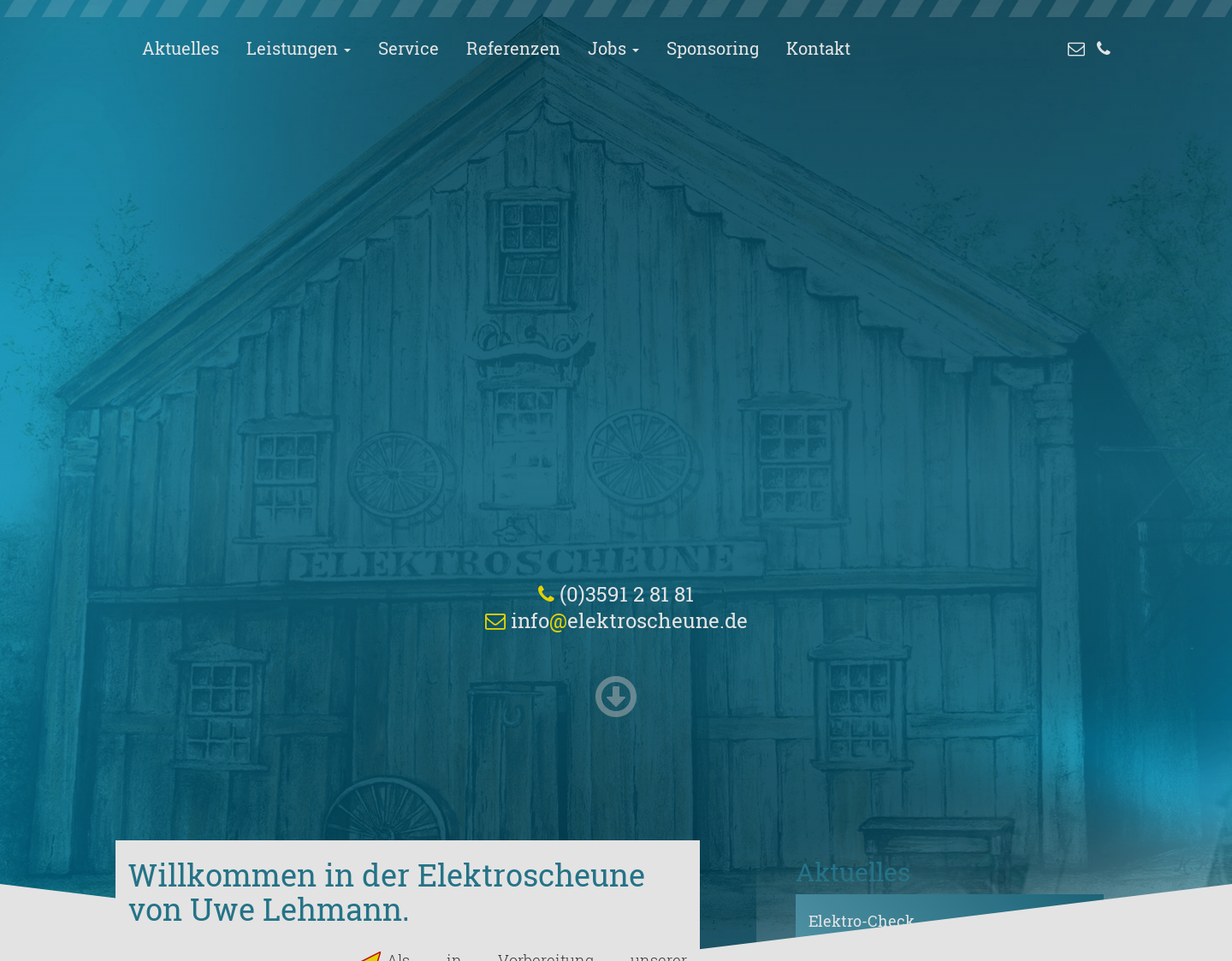 Aktuelle Website-Vorschau von Die Elektroscheune