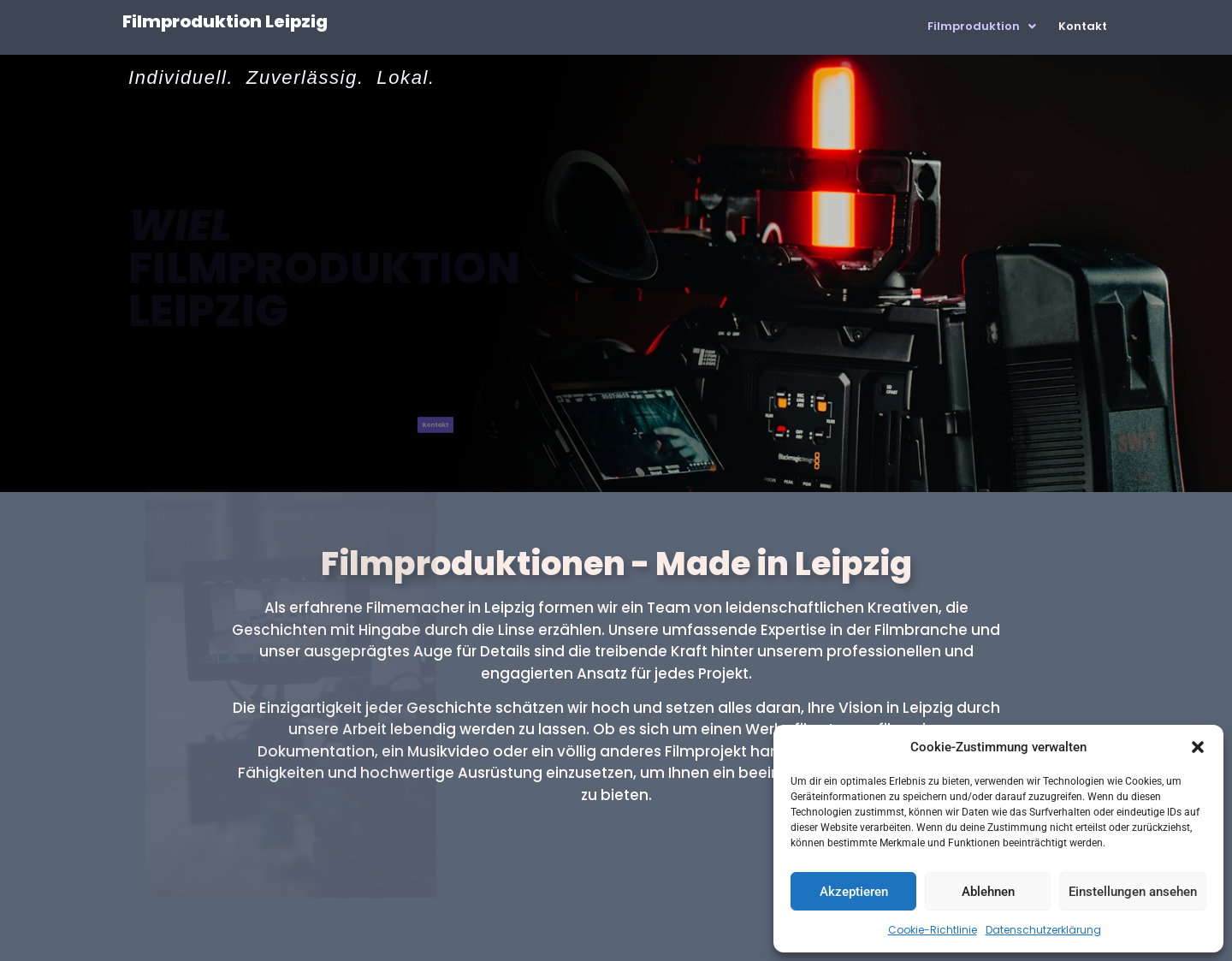 Aktuelle Website-Vorschau von WIEL Filmproduktion Leipzig