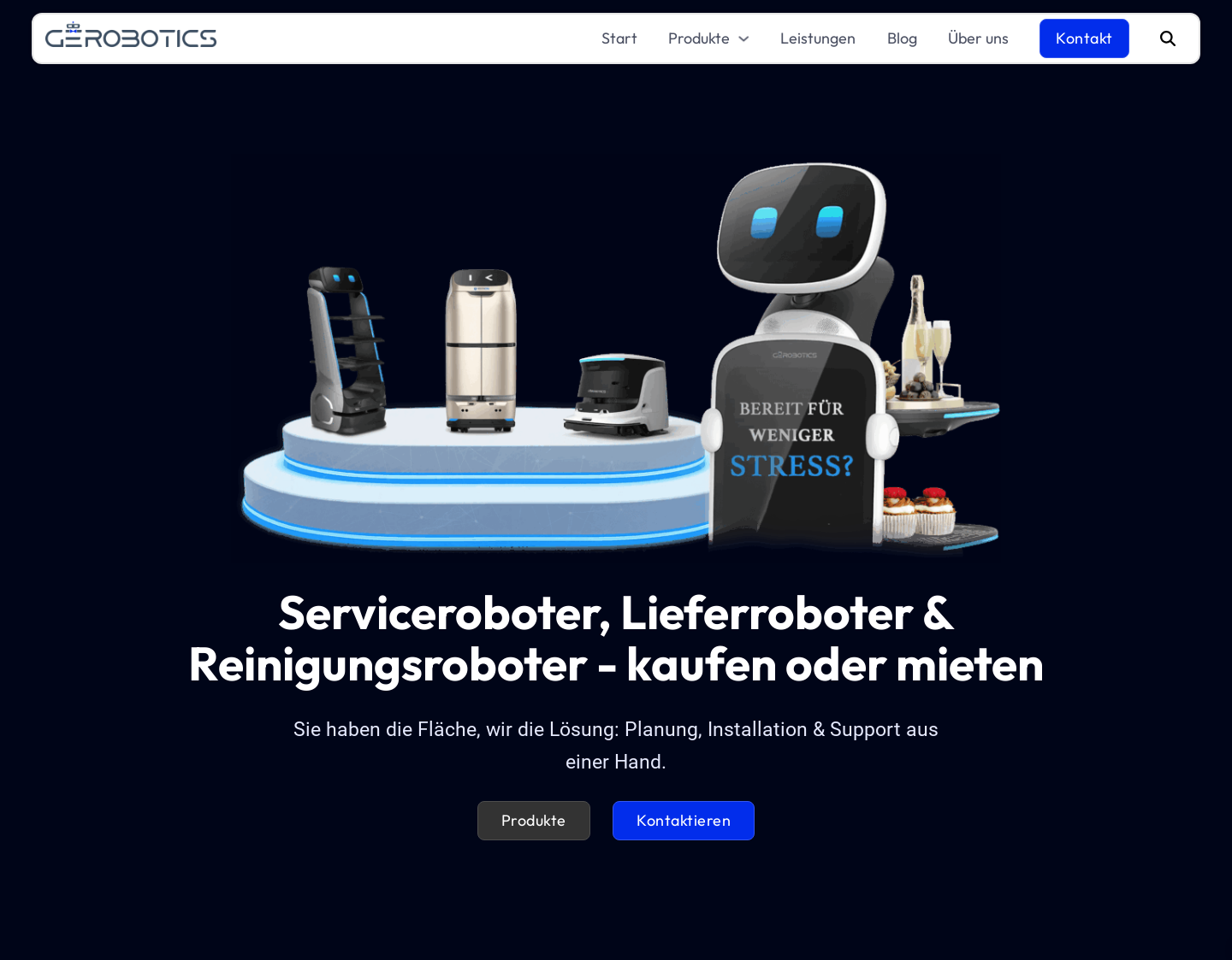 Aktuelle Website-Vorschau von GEROBOTICS