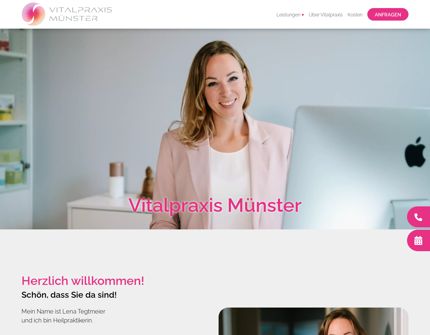 Aktuelle Website-Vorschau von Vitalpraxis Münster