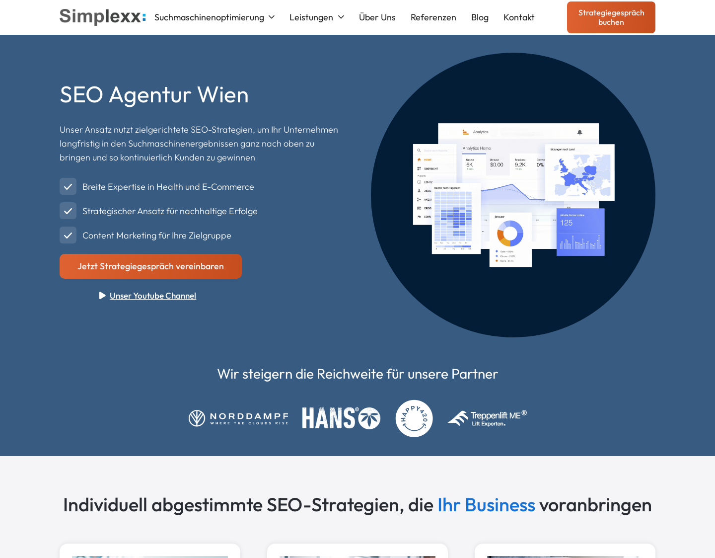 Aktuelle Website-Vorschau von Simplexx Web Solutions GmbH