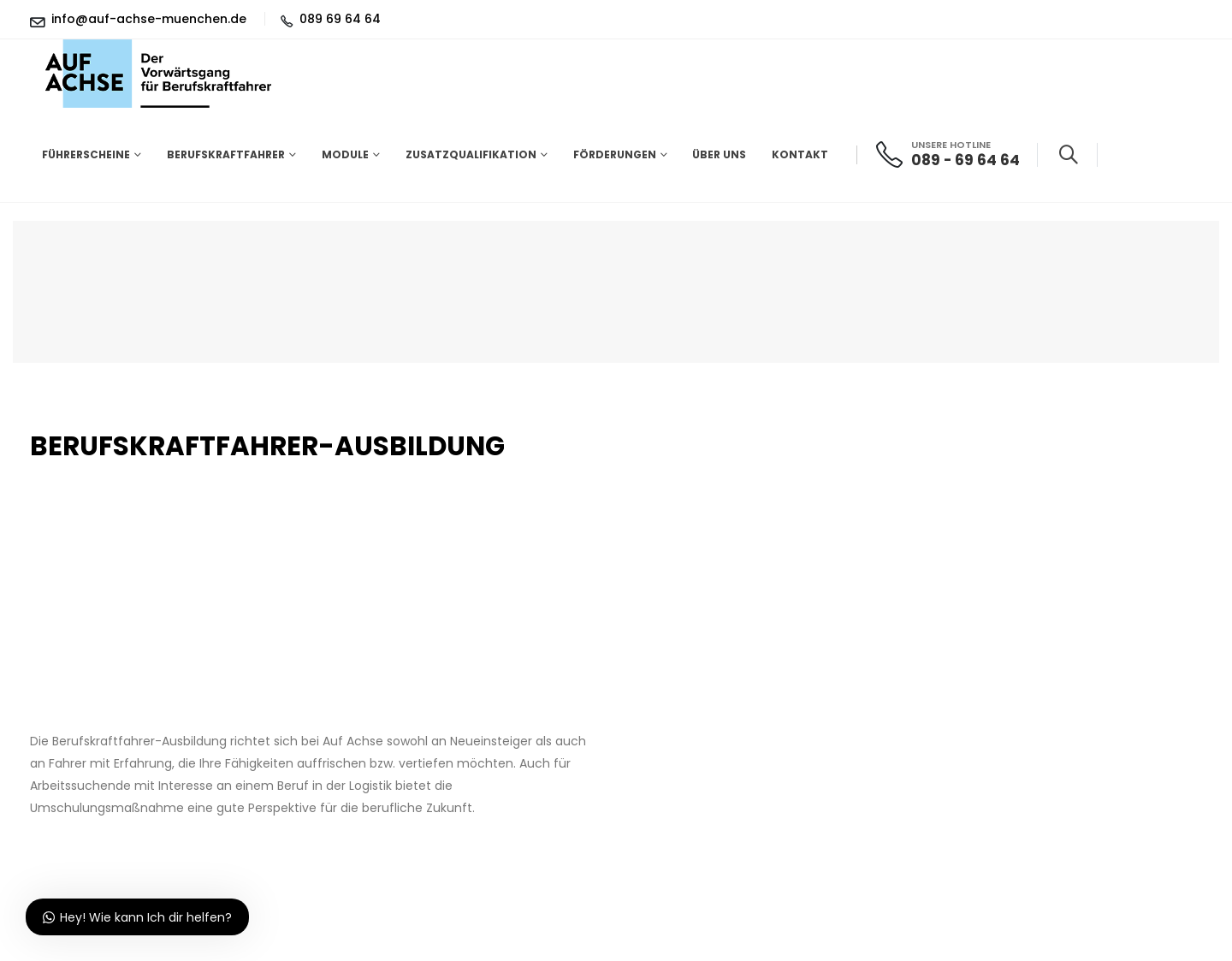 Aktuelle Website-Vorschau von Auf Achse - Berufskraftfahrerschule
