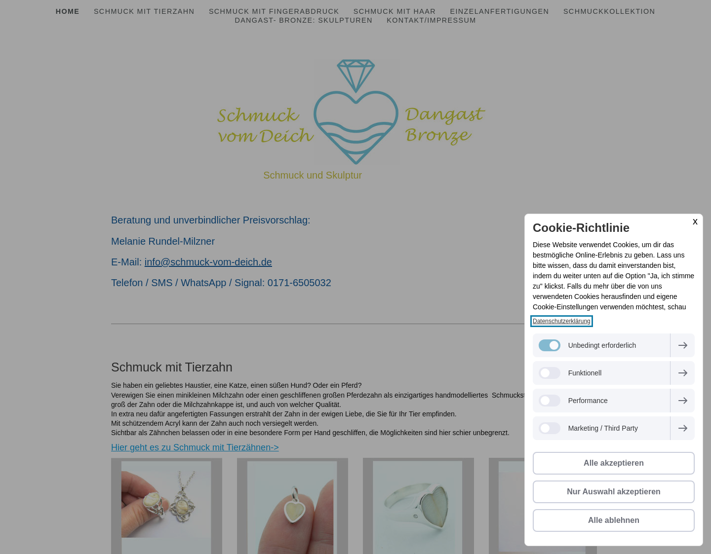 Aktuelle Website-Vorschau von Schmuck vom Deich
