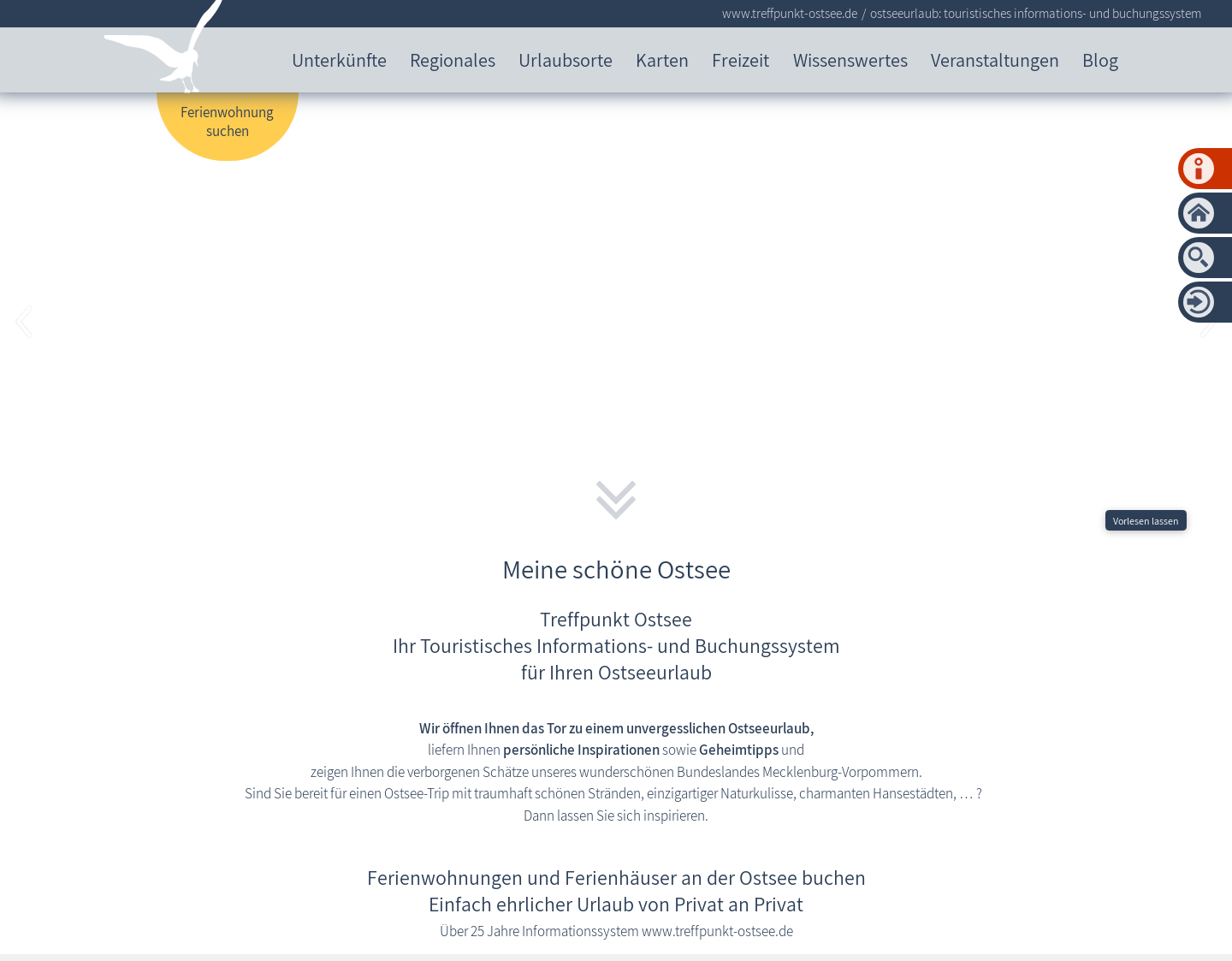 Aktuelle Website-Vorschau von Treffpunkt-Ostsee - Meine schöne Ostsee