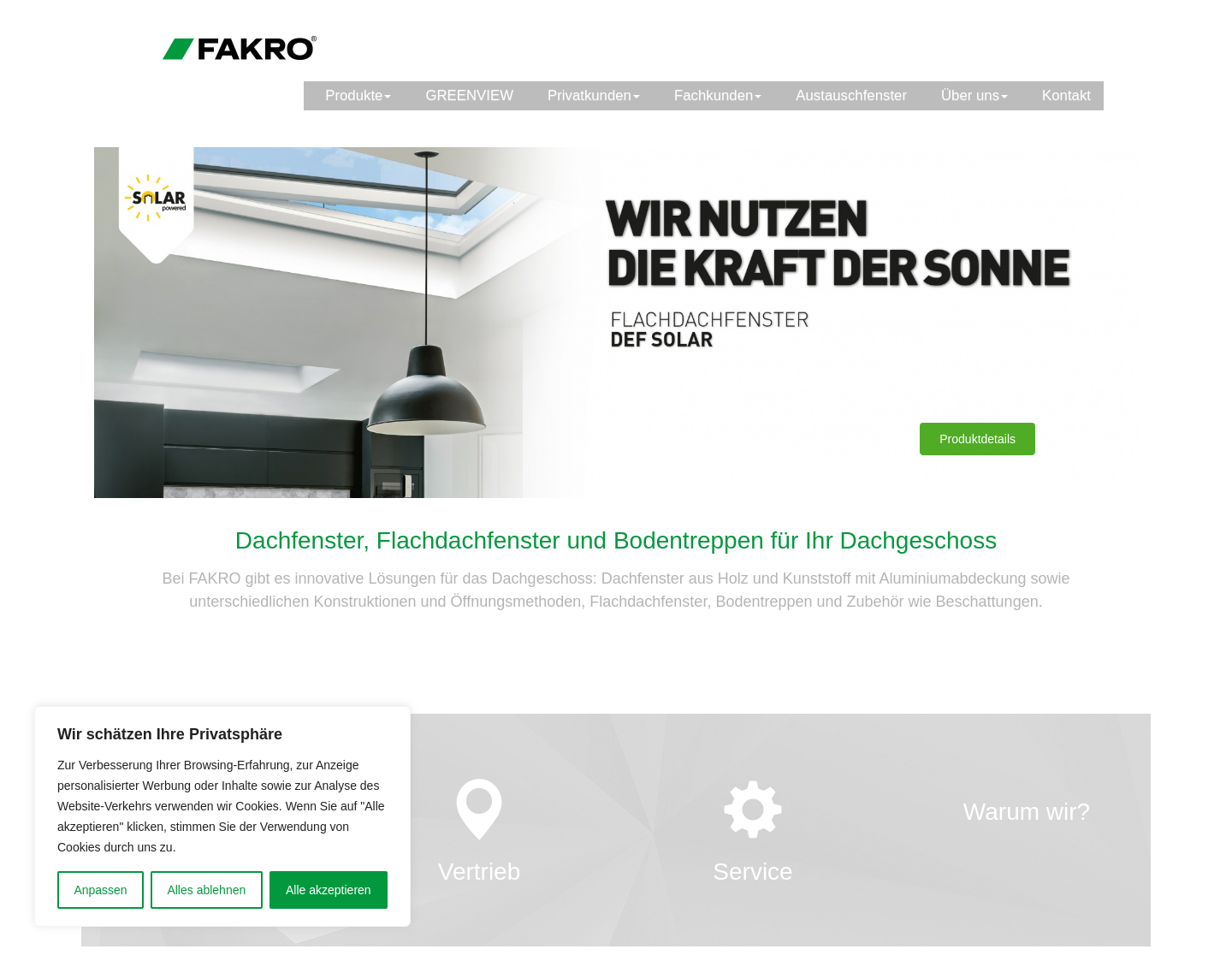 Aktuelle Website-Vorschau von Dachfenster, Bodentreppe - FAKRO