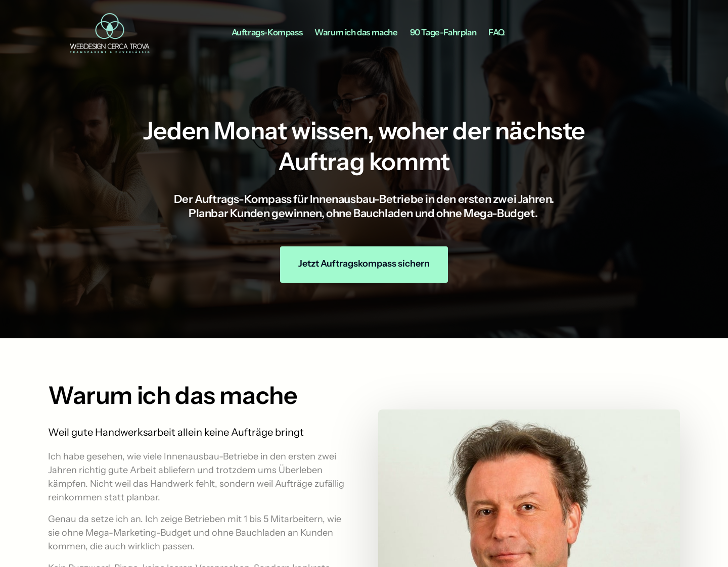 Aktuelle Website-Vorschau von Webdesign Cerca Trova