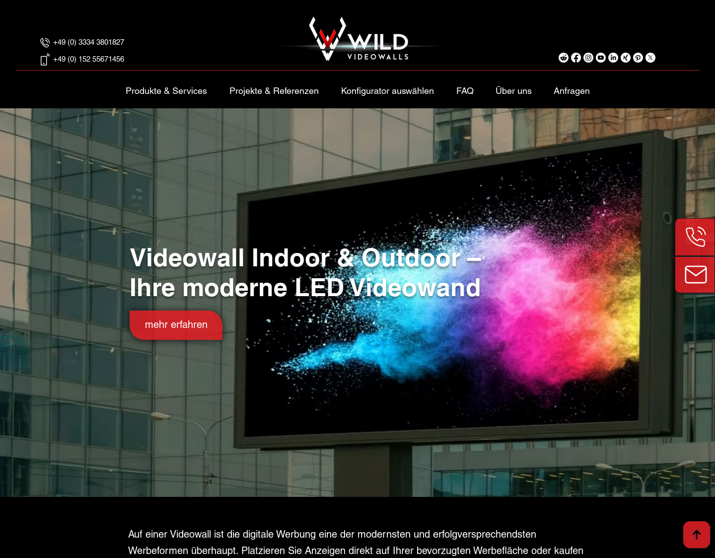Aktuelle Website-Vorschau von Digitale LED Werbeflächen