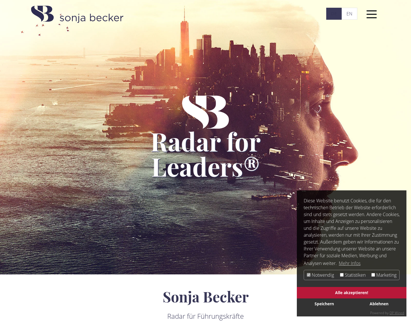 Aktuelle Website-Vorschau von Radar for Leaders