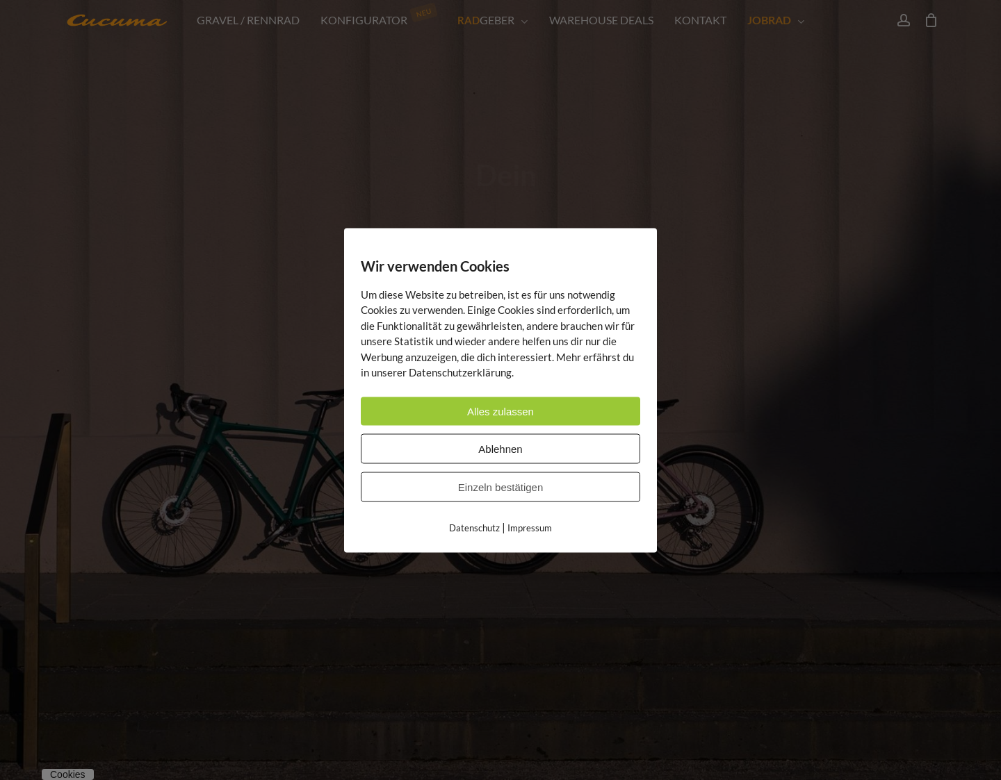Aktuelle Website-Vorschau von Cucuma E-Bikes und Gravelbikes