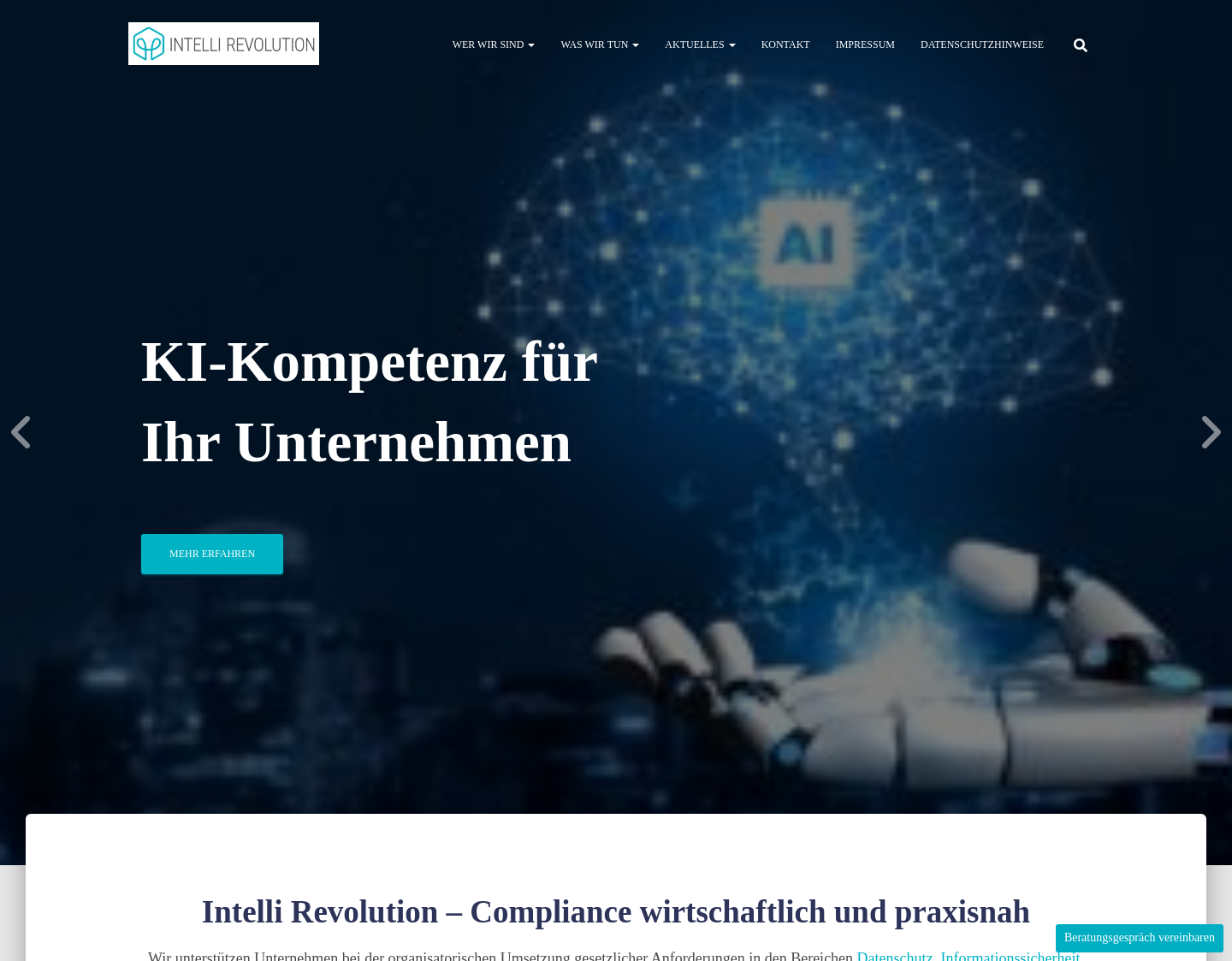 Aktuelle Website-Vorschau von Intelli Revolution GmbH