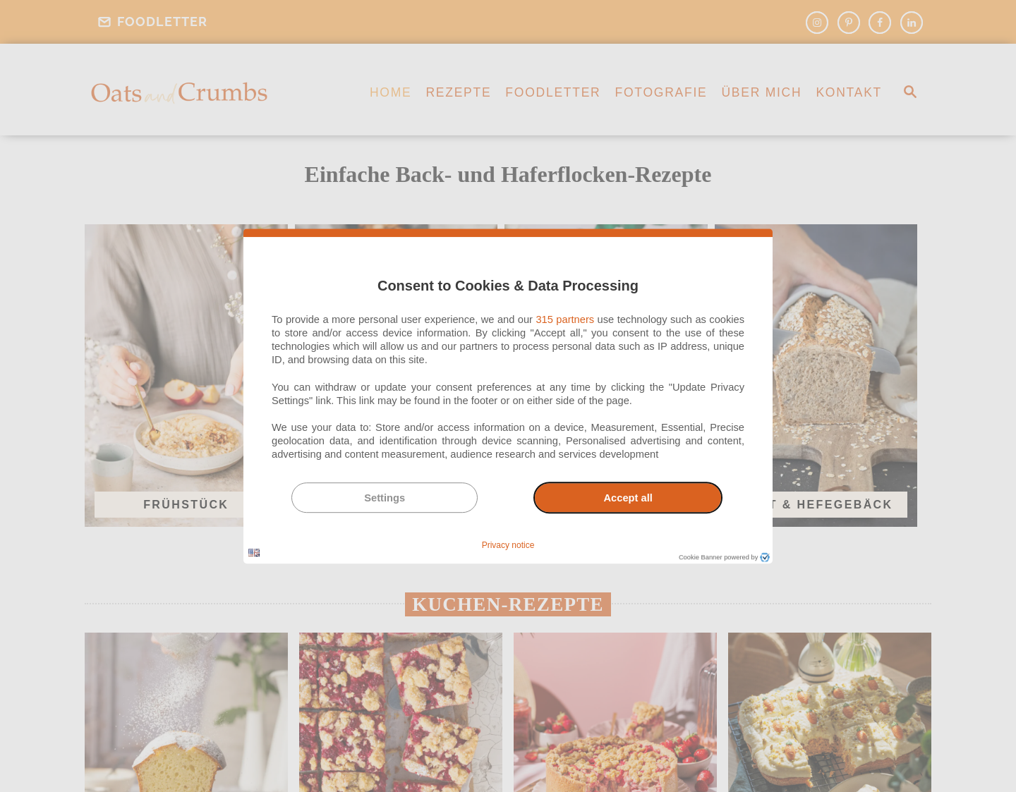 Aktuelle Website-Vorschau von oatsandcrumbs