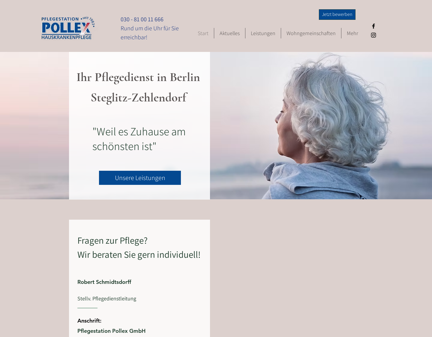 Aktuelle Website-Vorschau von Hauskrankenpflege