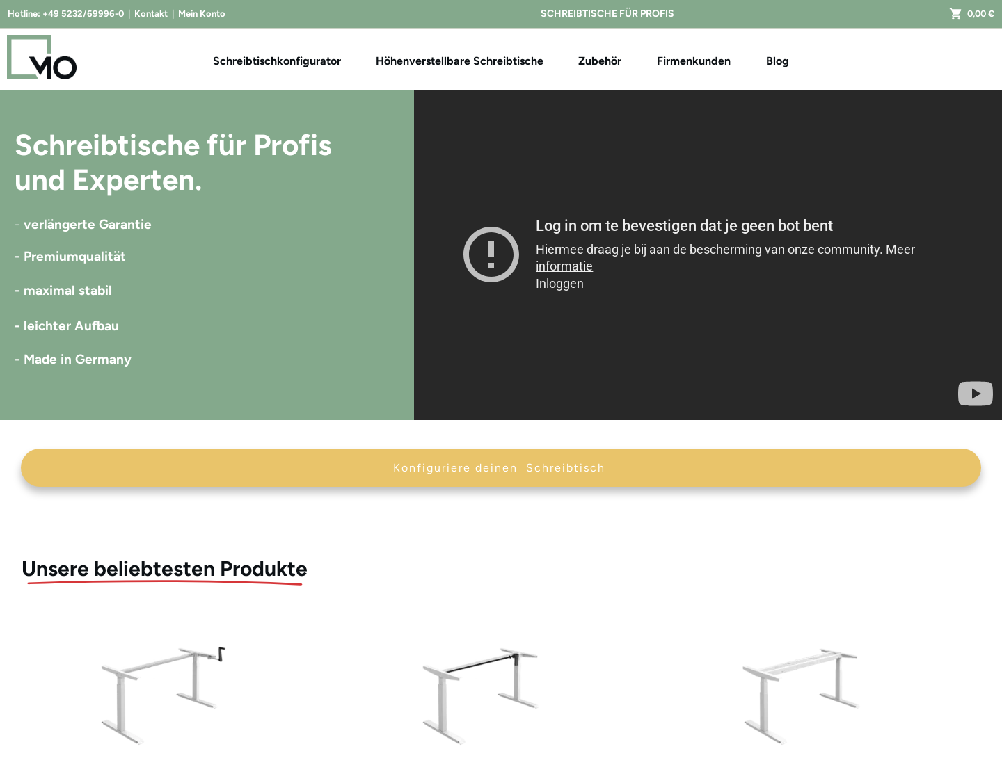 Aktuelle Website-Vorschau von MeinOffice