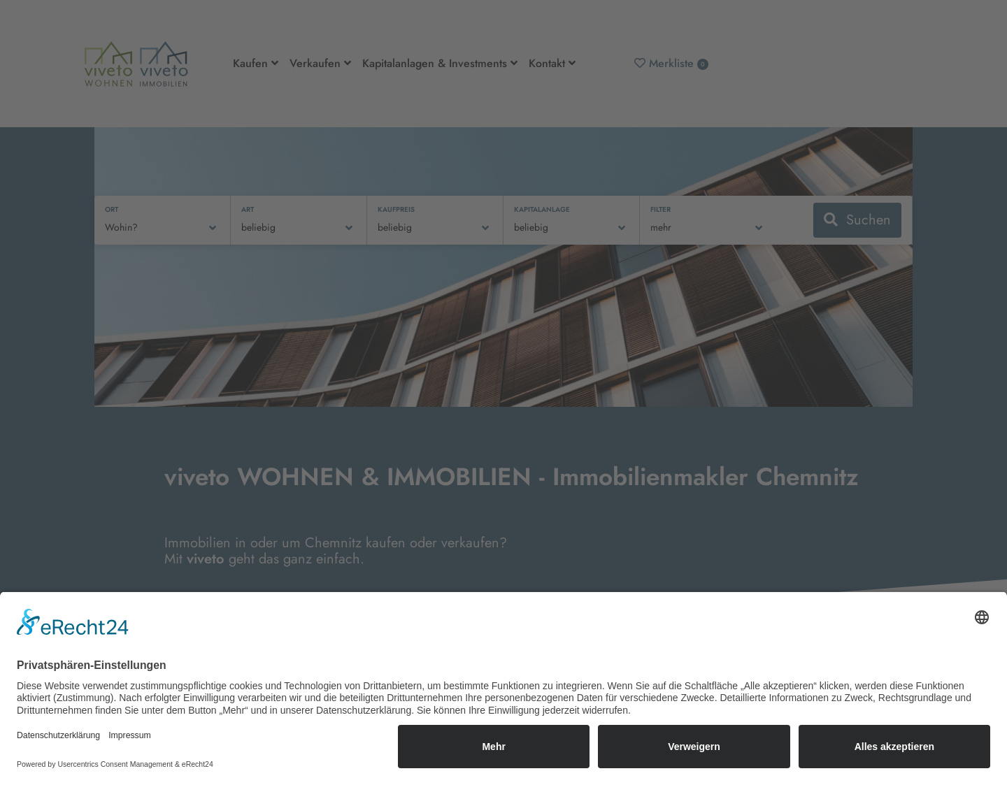 Aktuelle Website-Vorschau von Immobilien in Chemnitz kaufen oder verkaufen