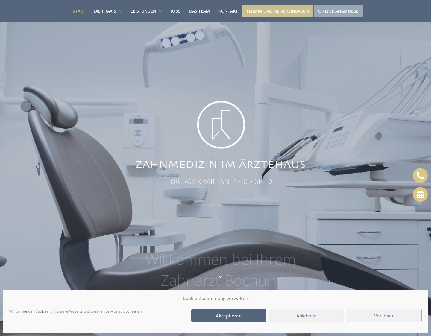 Aktuelle Website-Vorschau von Zahnarztpraxis Dr. Maximilian Reidegeld