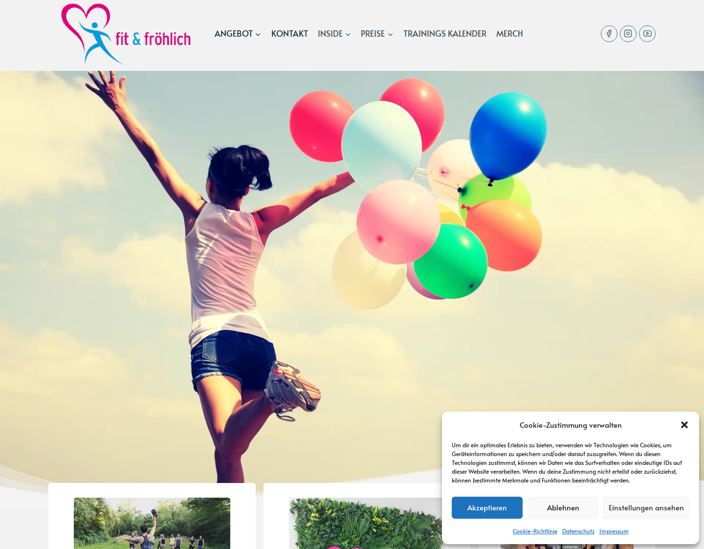 Aktuelle Website-Vorschau von fit & fröhlich
