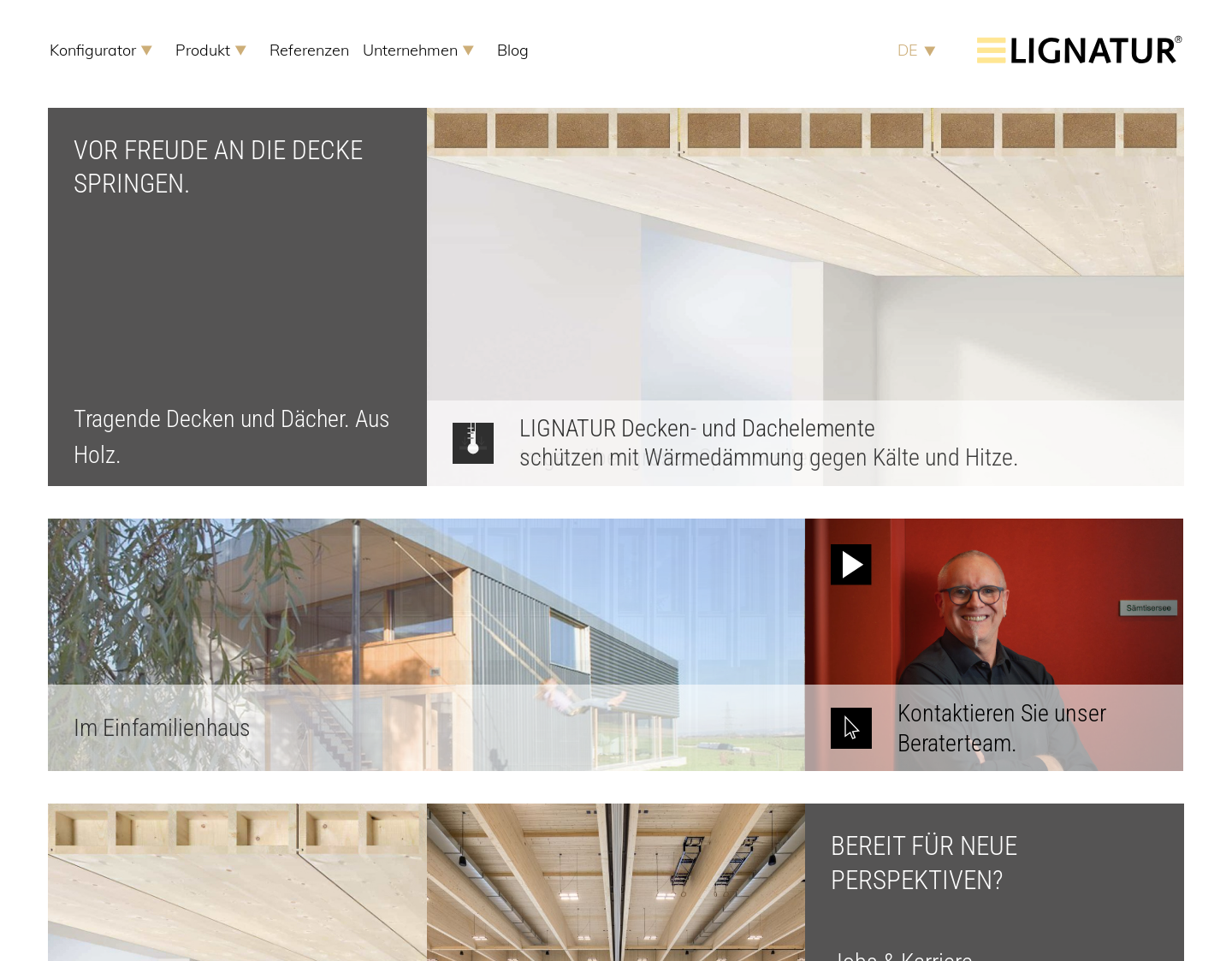 Aktuelle Website-Vorschau von Lignatur AG