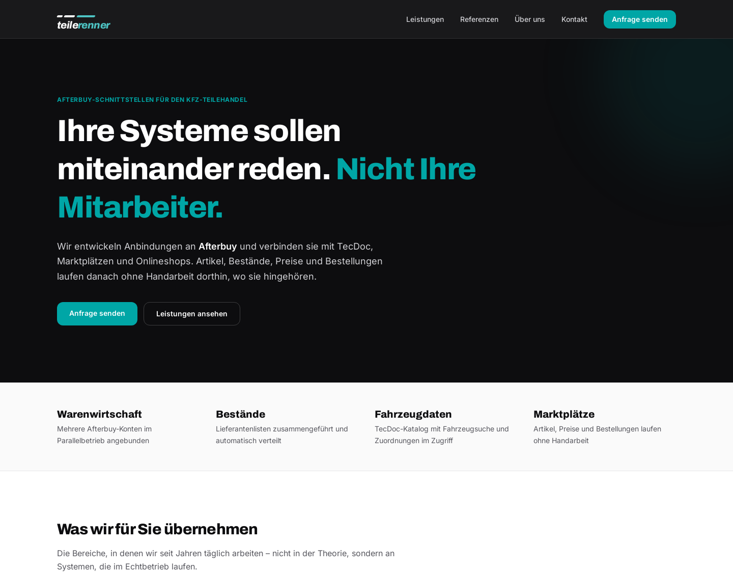 Aktuelle Website-Vorschau von Teilerenner