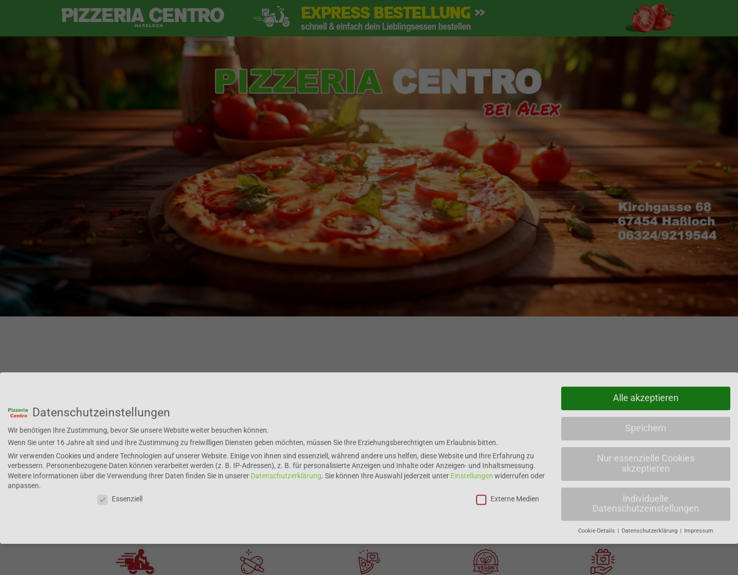 Aktuelle Website-Vorschau von Pizza Hassloch Pizzeria Centro bei Alex