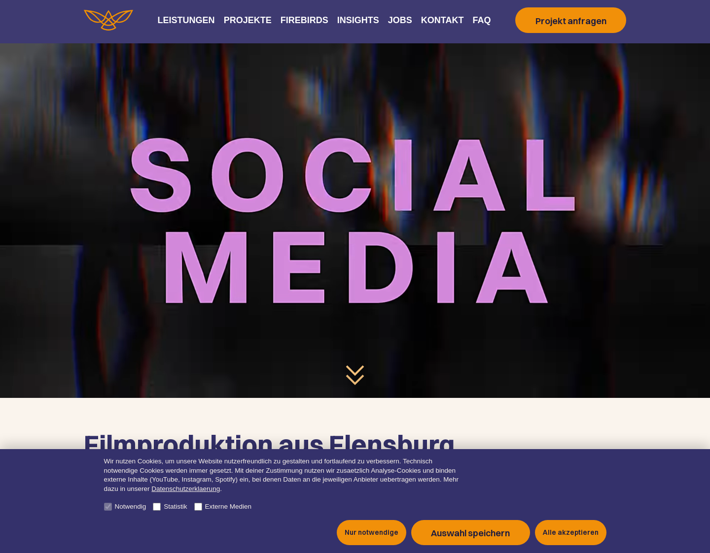 Aktuelle Website-Vorschau von Firebird Productions