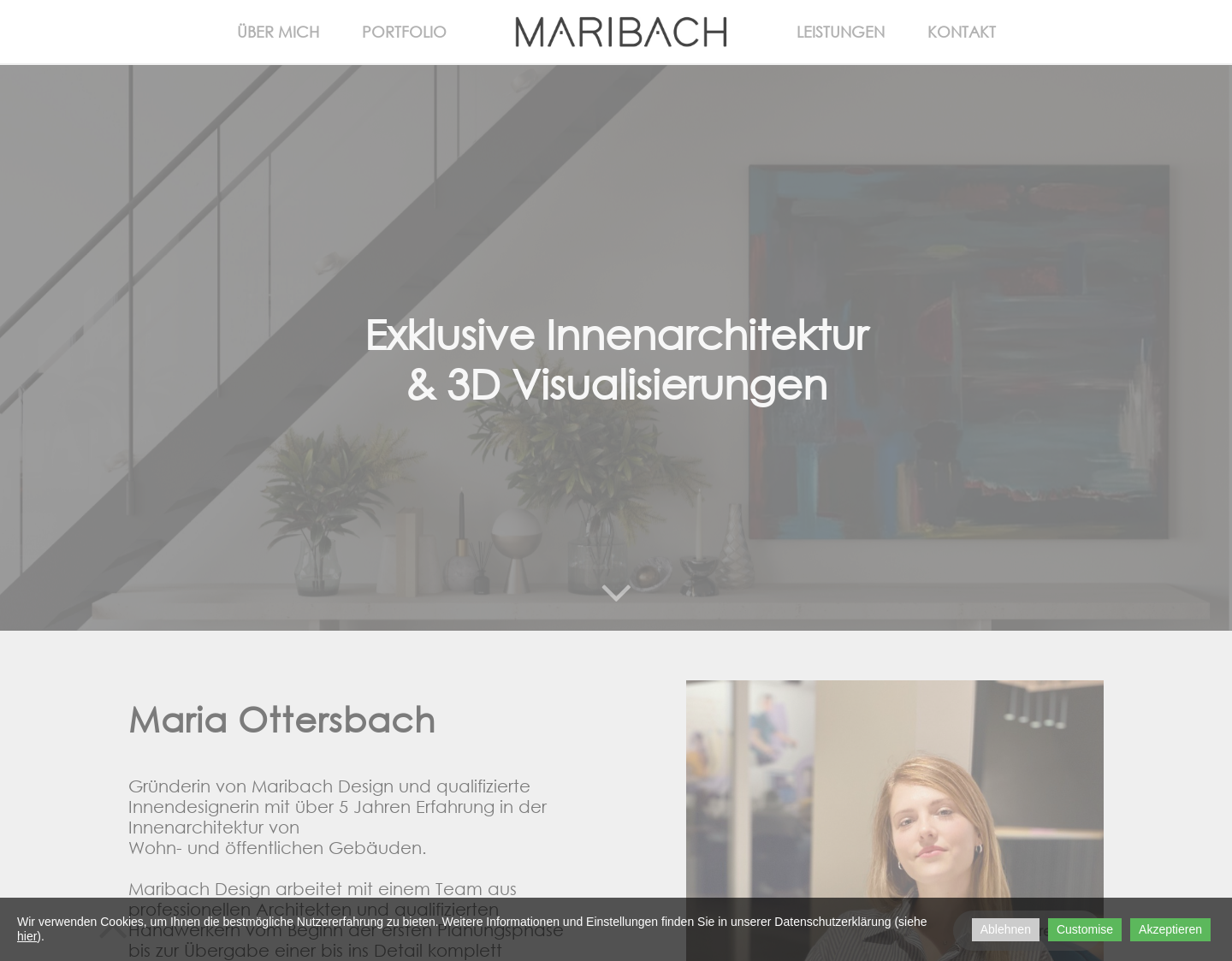 Aktuelle Website-Vorschau von Maribach Design