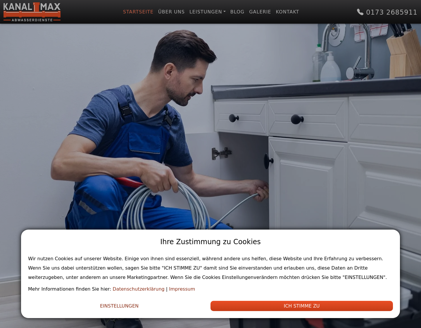 Aktuelle Website-Vorschau von Kanal-Max Abwasserdienste - Rohrreinigung