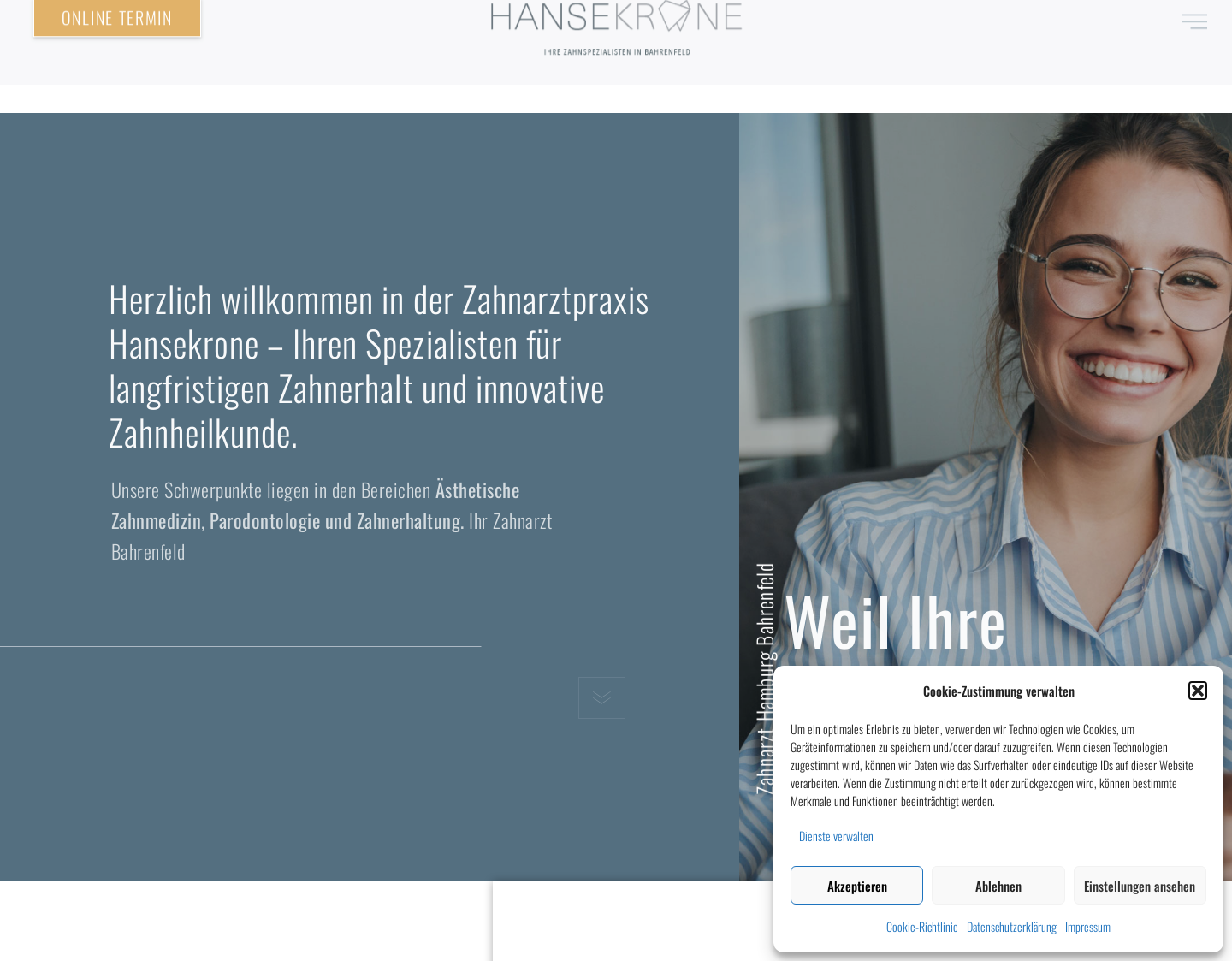Aktuelle Website-Vorschau von Hansekrone