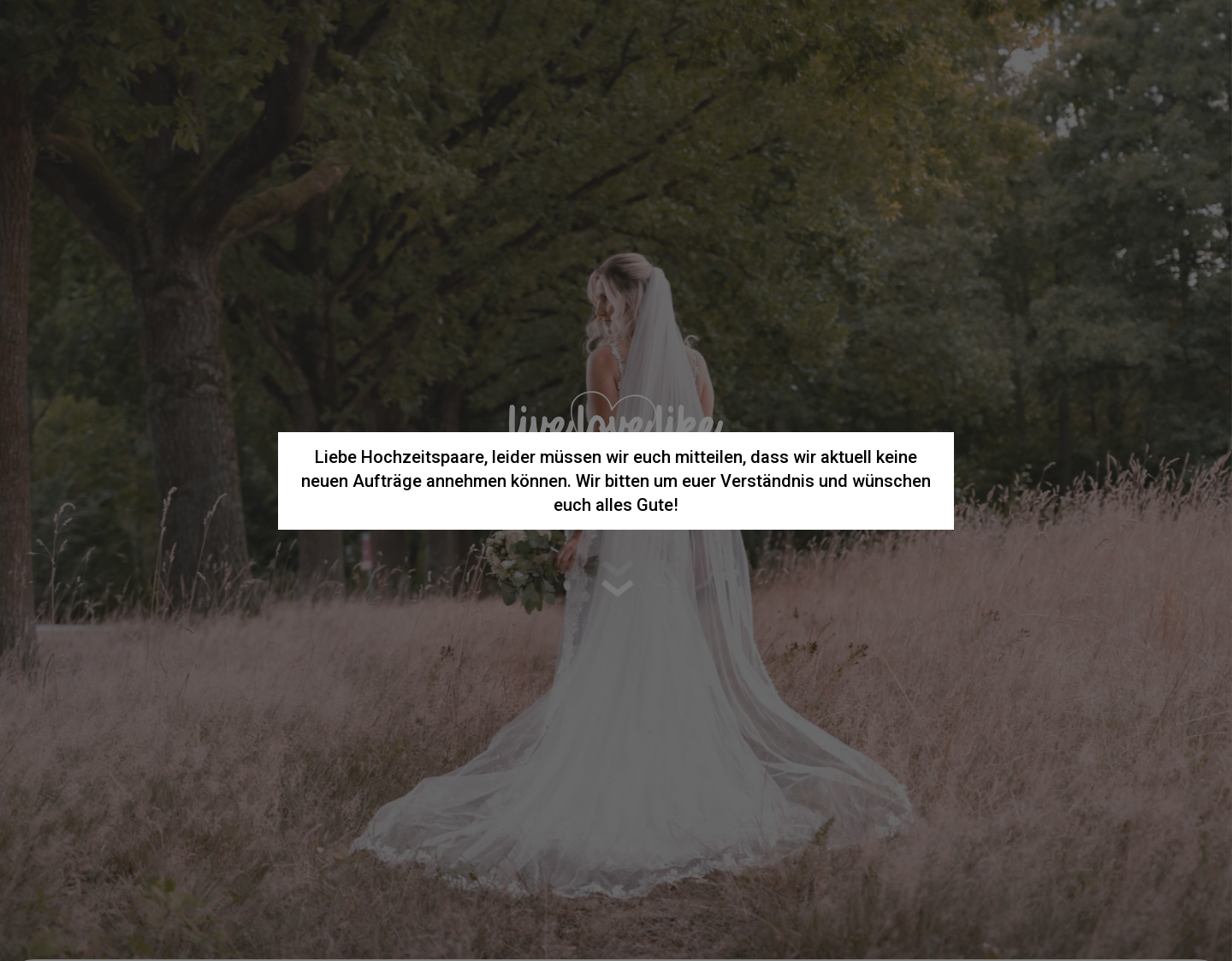 Aktuelle Website-Vorschau von LiveLoveLike Hochzeitsfotograf und Video