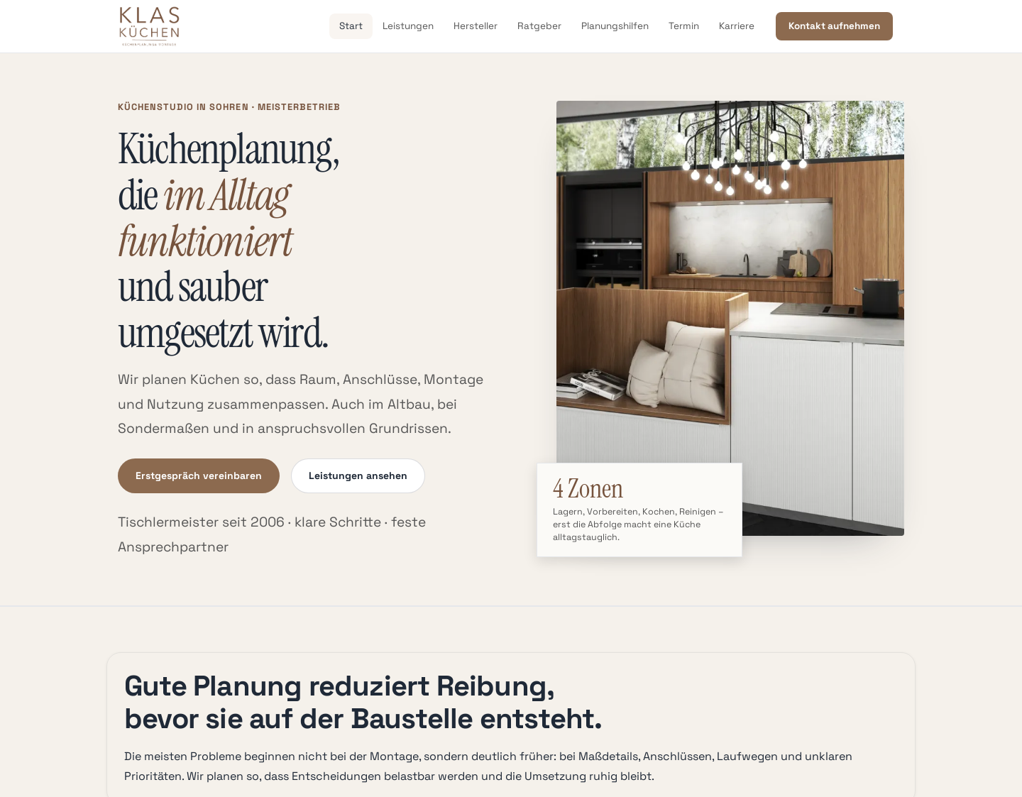 Aktuelle Website-Vorschau von Tischlermeister Daniel Klas
