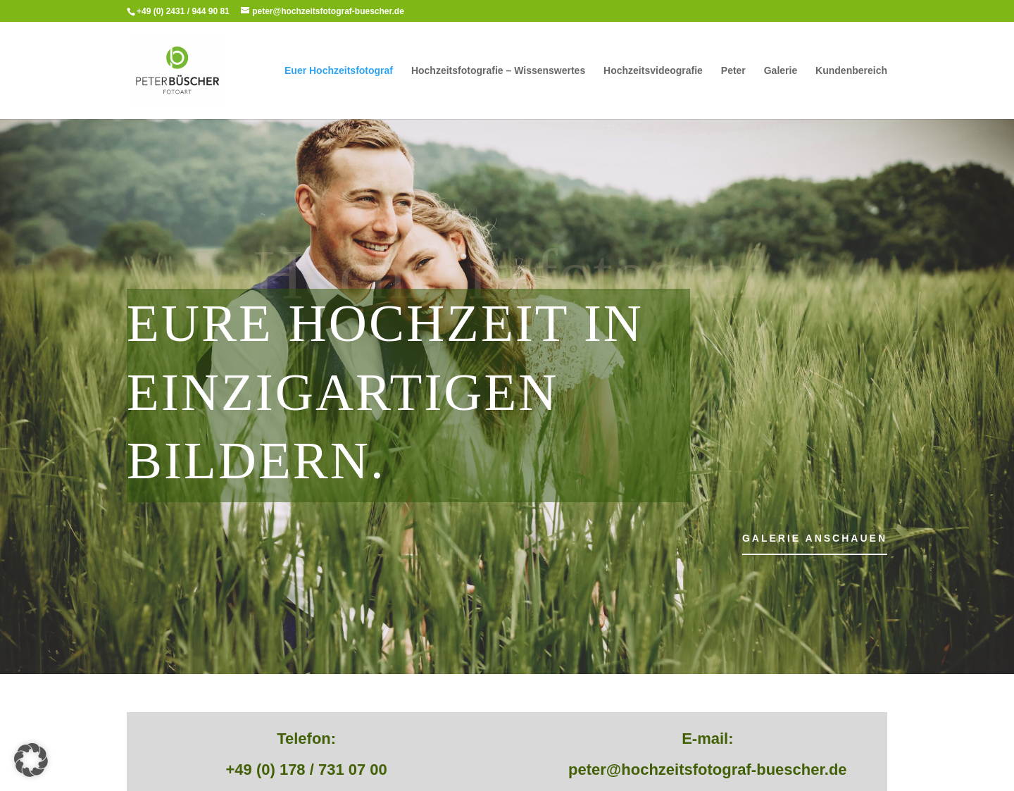 Aktuelle Website-Vorschau von Hochzeitsfotograf Peter Büscher