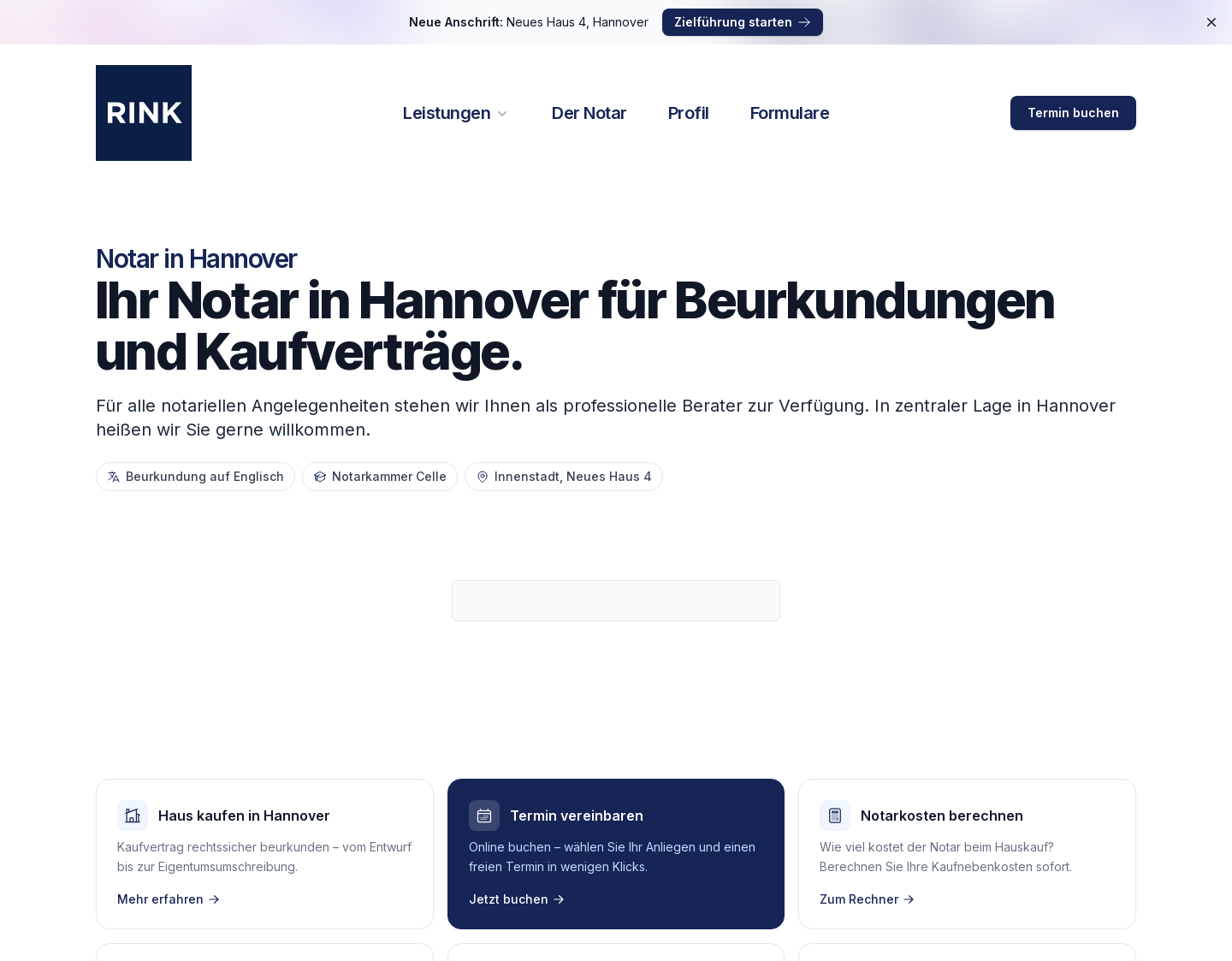 Aktuelle Website-Vorschau von notar-rink.de - Der Notar in Hannover Mitte