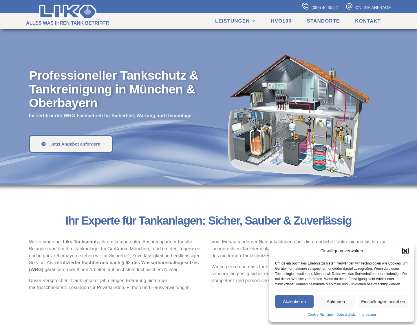 Aktuelle Website-Vorschau von Liko Tankschutz
