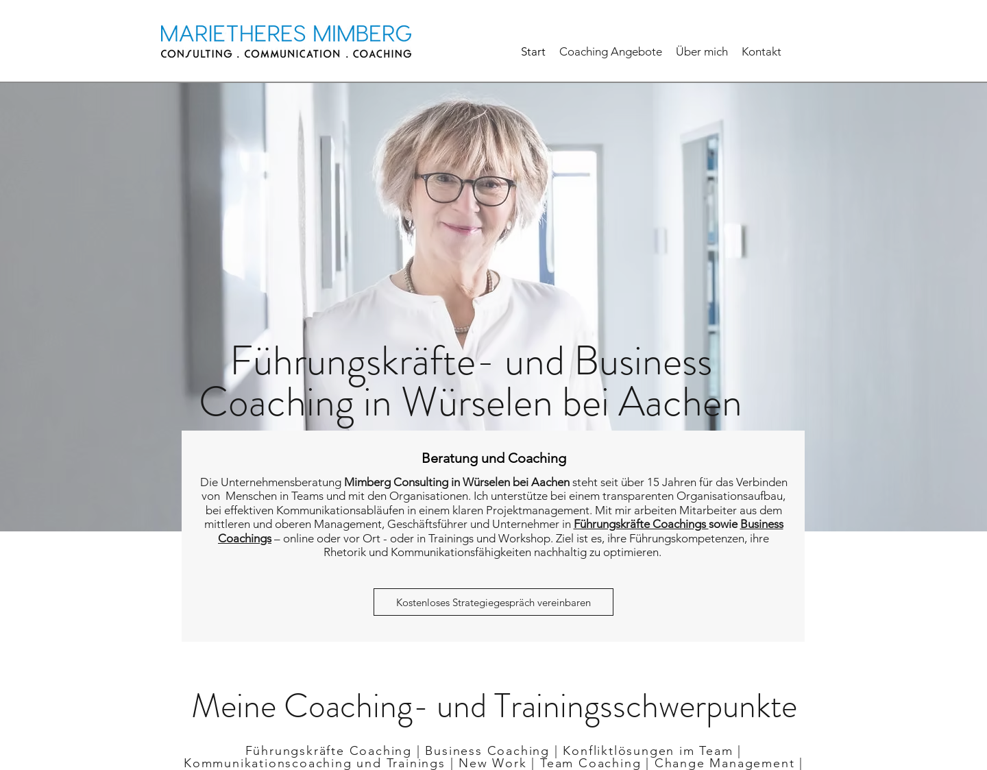 Aktuelle Website-Vorschau von Mimberg Consulting