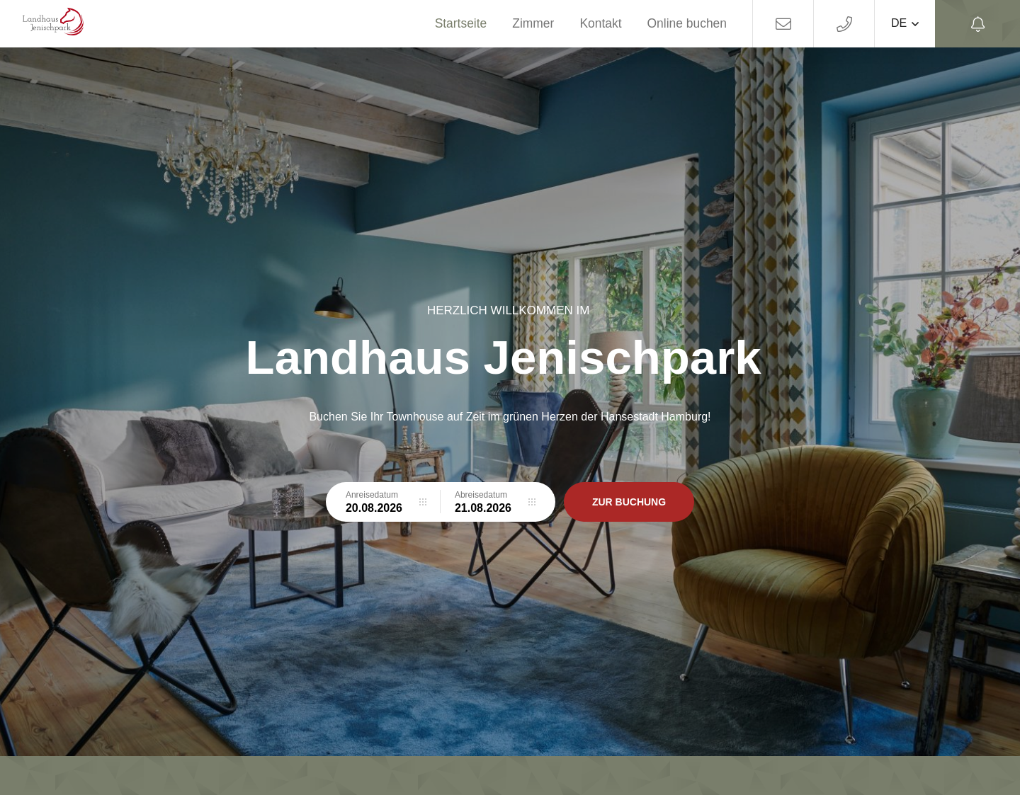 Aktuelle Website-Vorschau von Landhaus Jenischpark