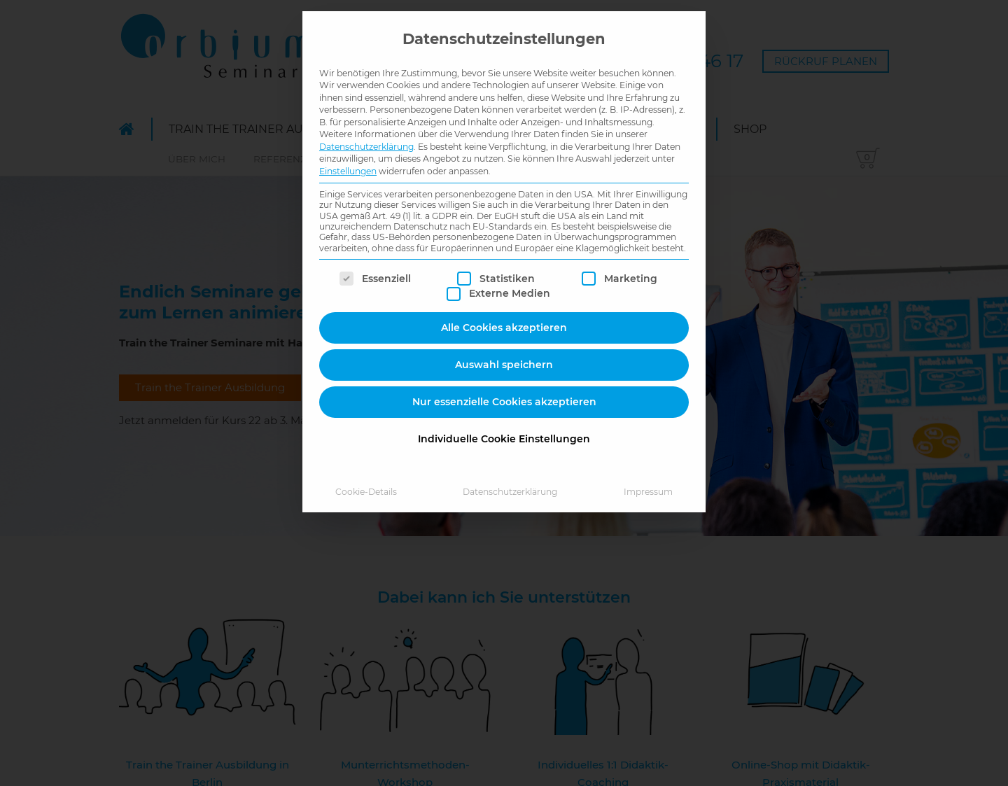 Aktuelle Website-Vorschau von Train the Trainer Ausbildung Berlin