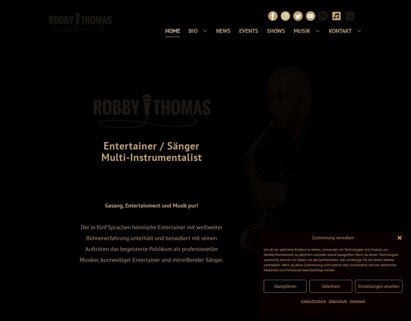 Aktuelle Website-Vorschau von Robby Thomas