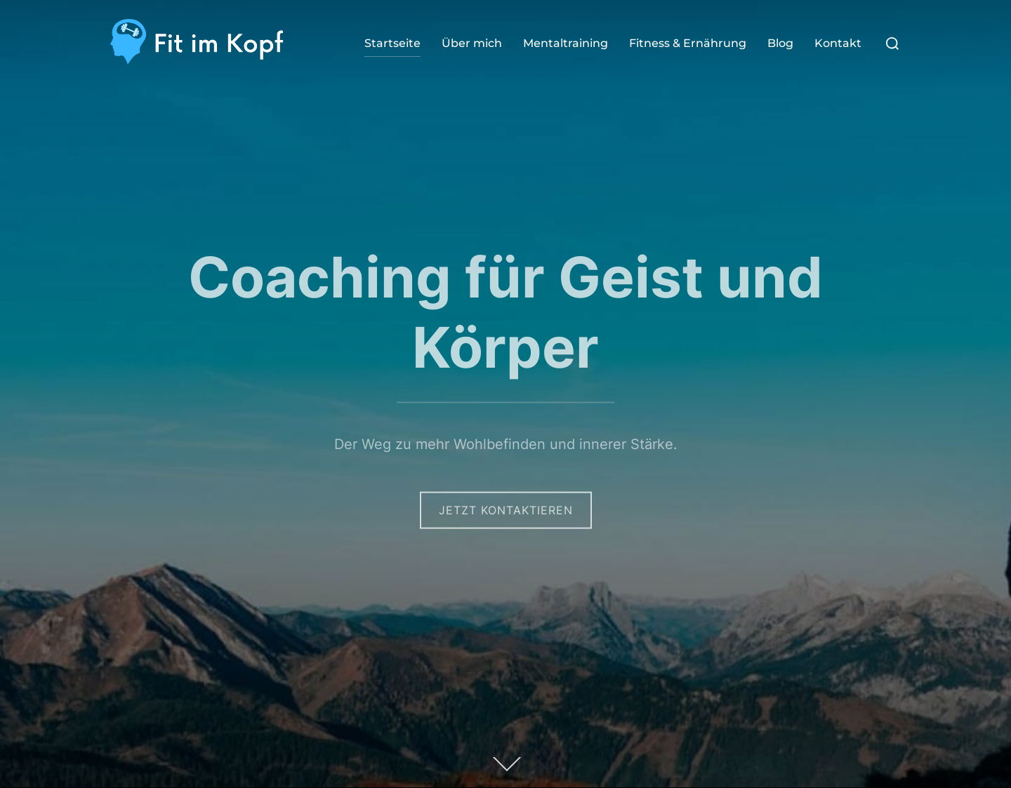 Aktuelle Website-Vorschau von Fit im Kopf - Mentaltraining