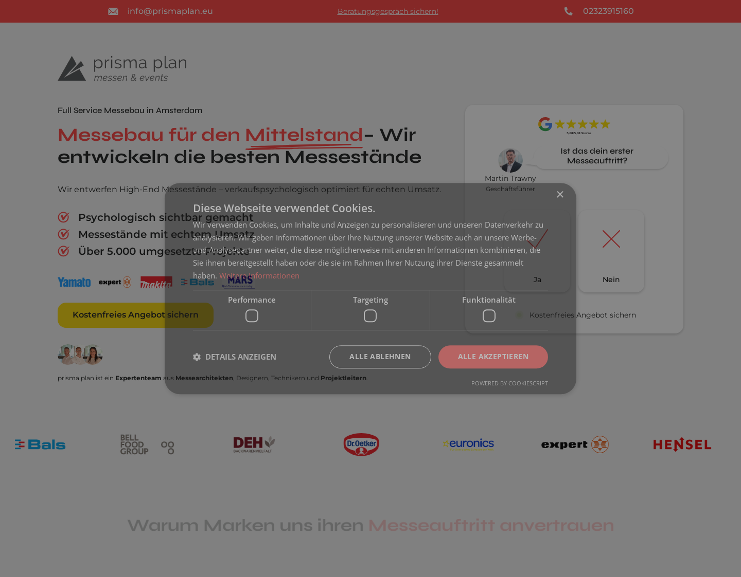 Aktuelle Website-Vorschau von Professionelle Messestände gestalten