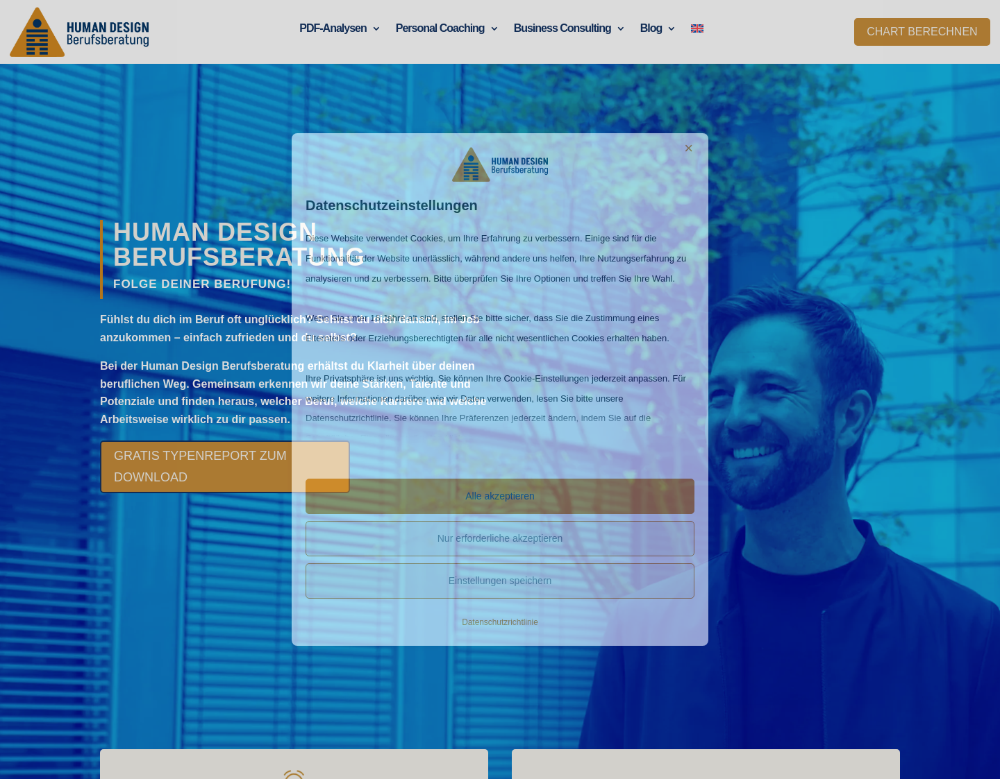 Aktuelle Website-Vorschau von Human Design Berufsberatung