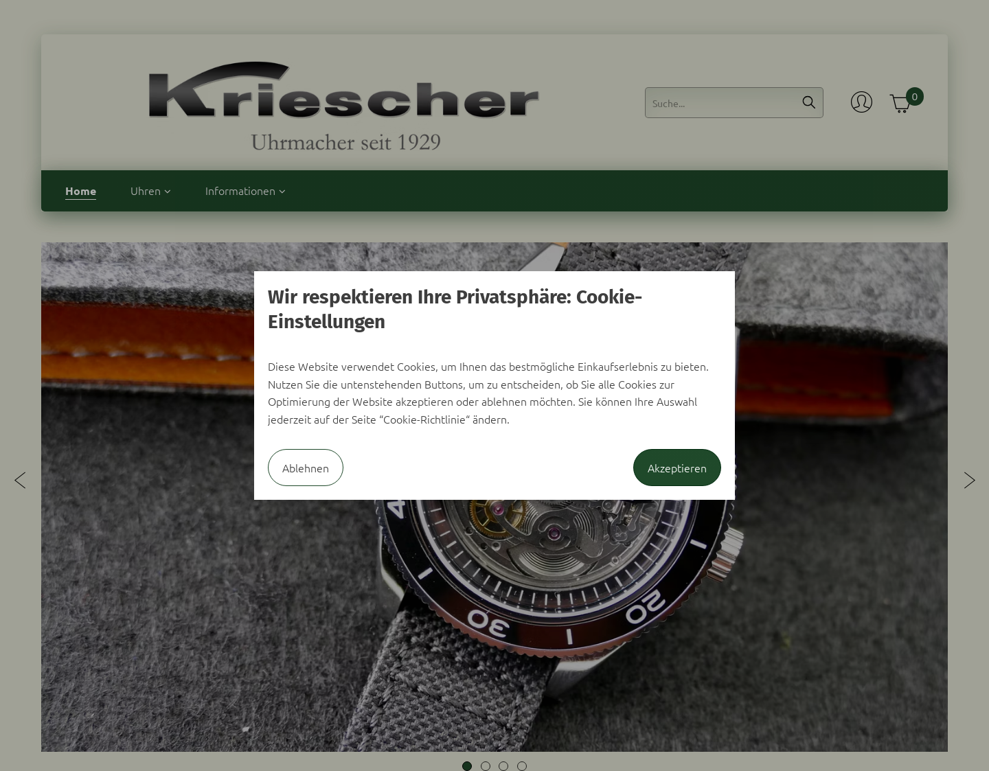 Aktuelle Website-Vorschau von Aachener Uhrenmanufaktur