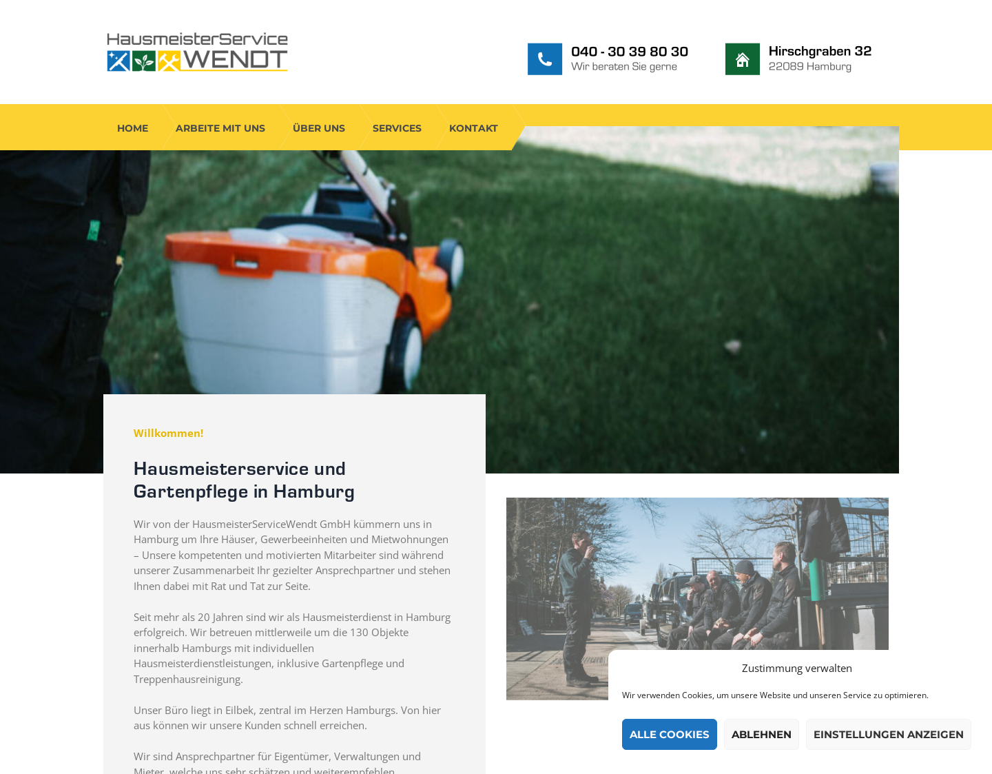 Aktuelle Website-Vorschau von HausmeisterserviceWendt GmbH