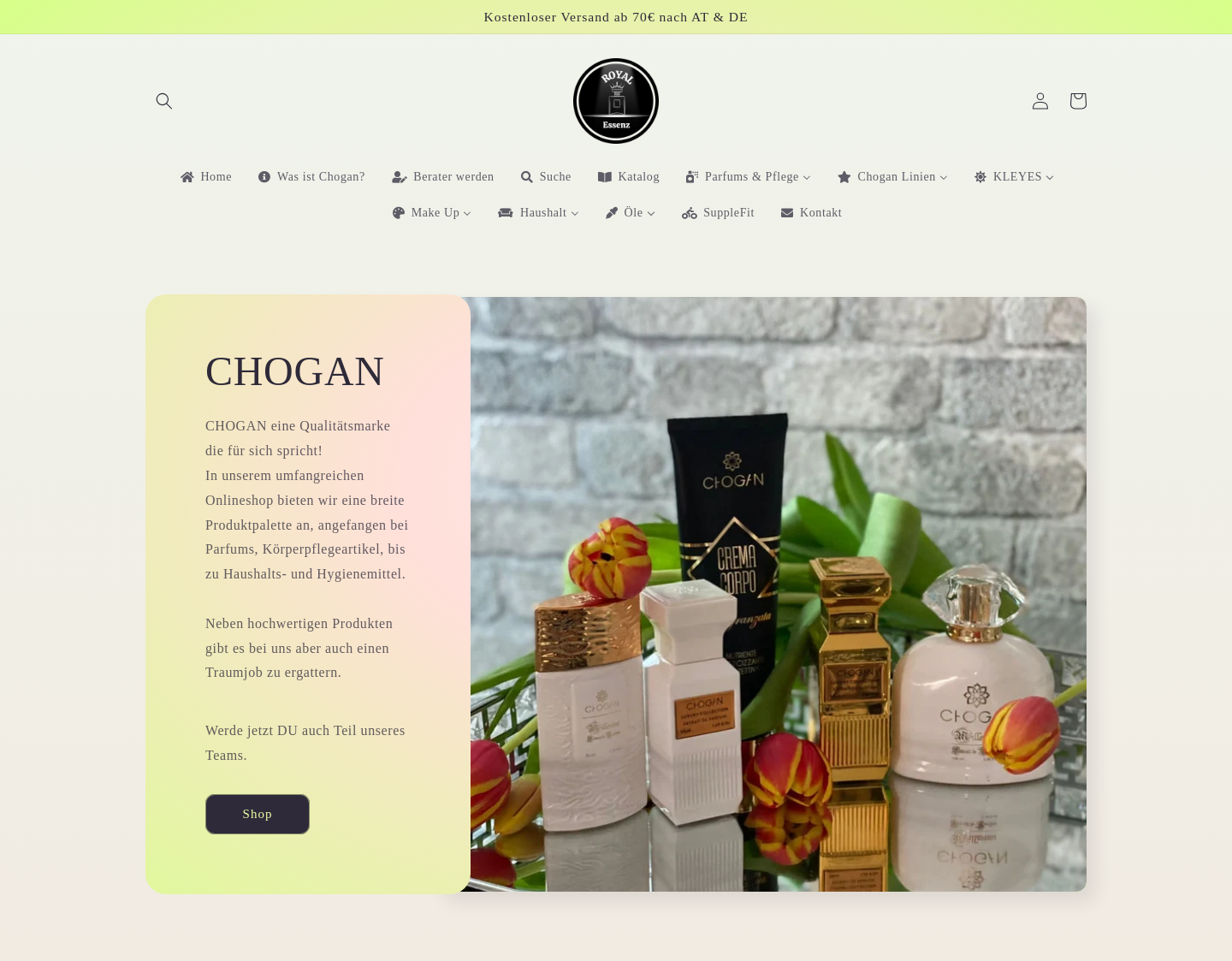 Aktuelle Website-Vorschau von Royal-Essenz
