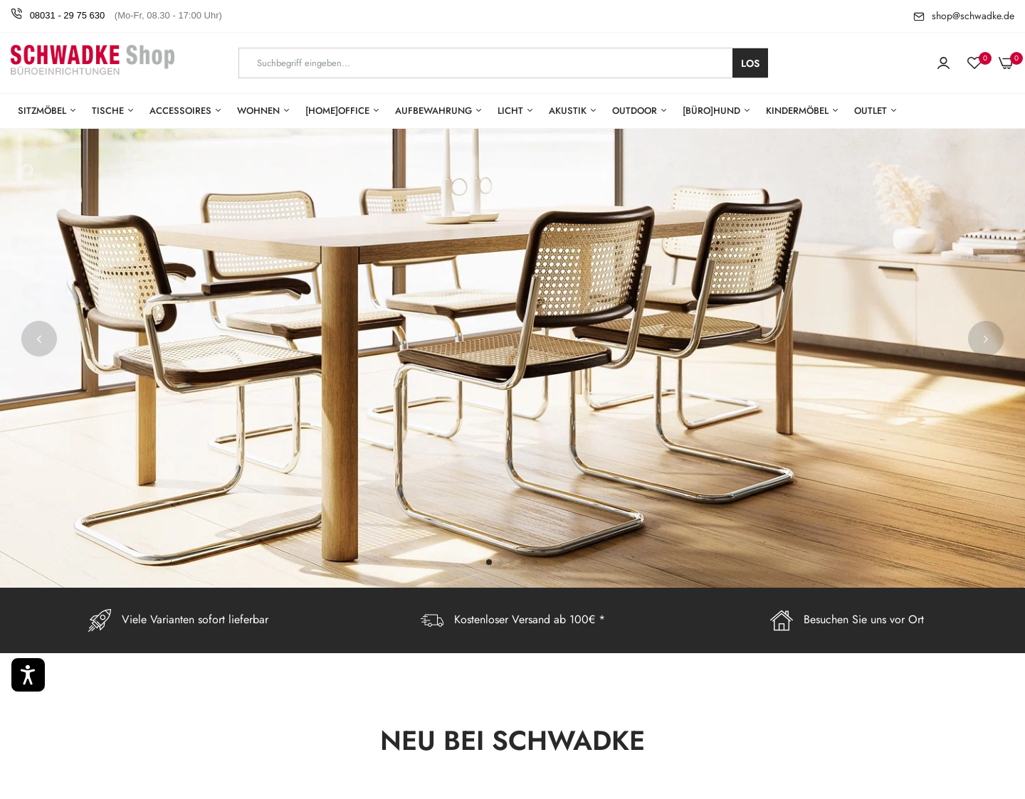 Aktuelle Website-Vorschau von Schwadke Büroeinrichtungen